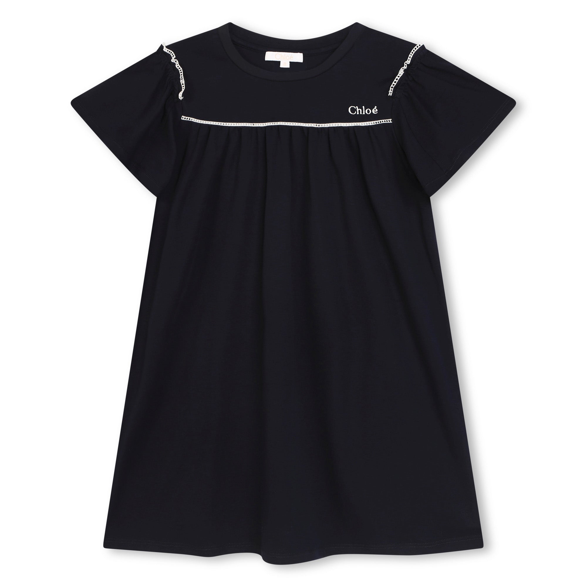 Girls Navy Cotton Dress