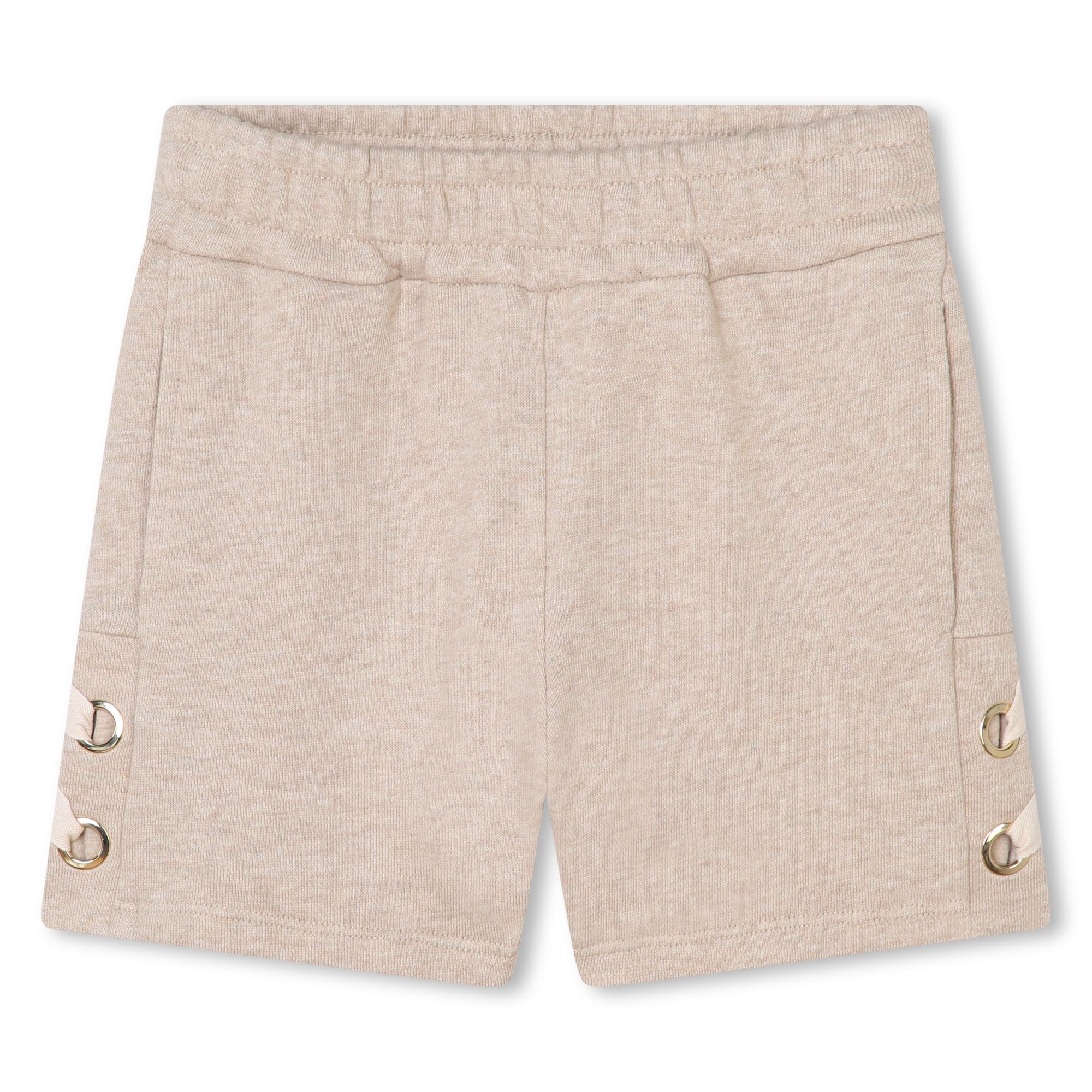 Girls Beige Cotton Shorts