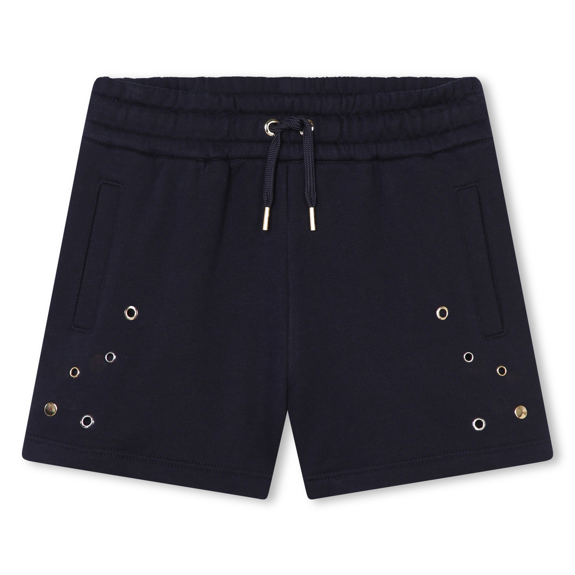 Girls Navy Cotton Shorts