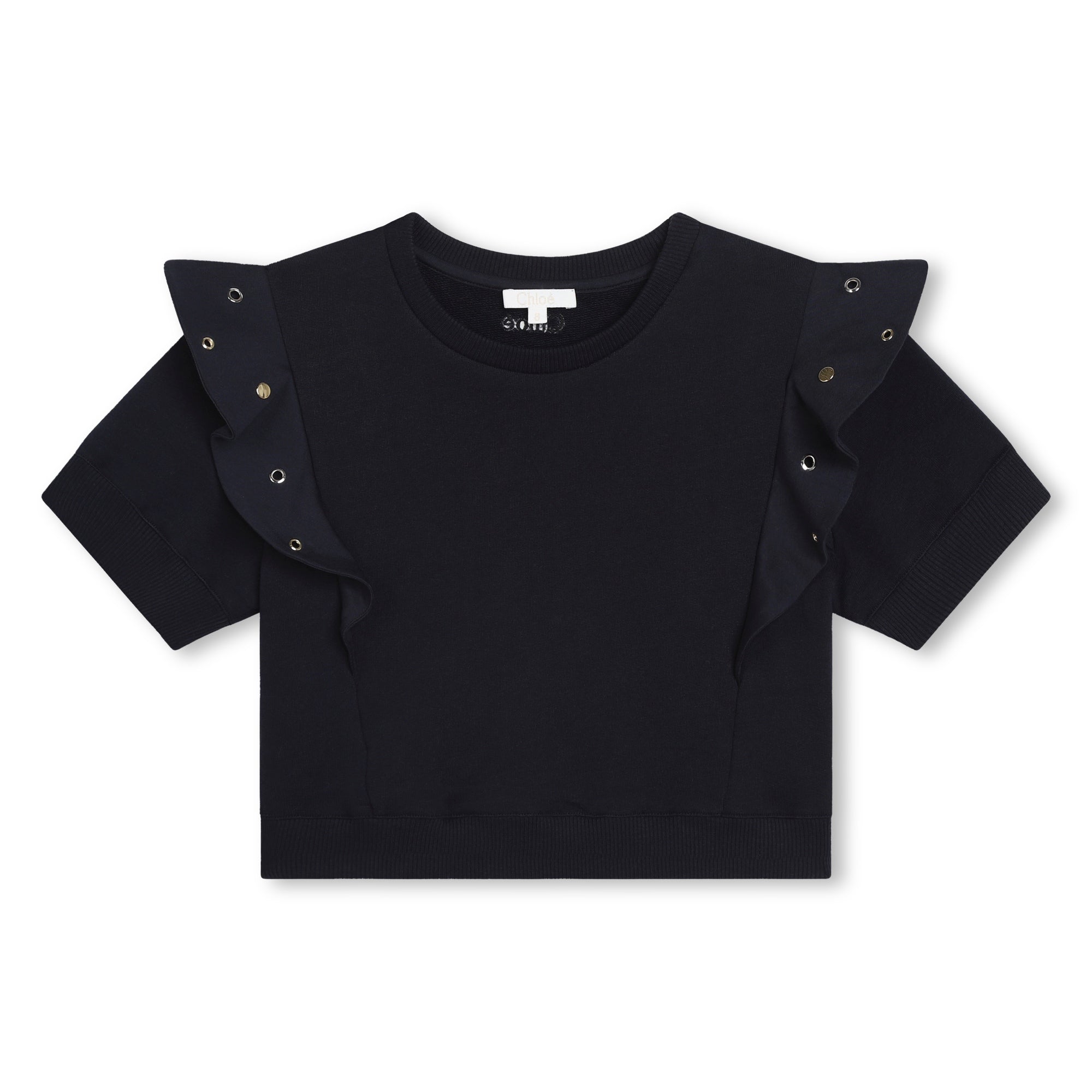 Girls Navy Cotton T-Shirt