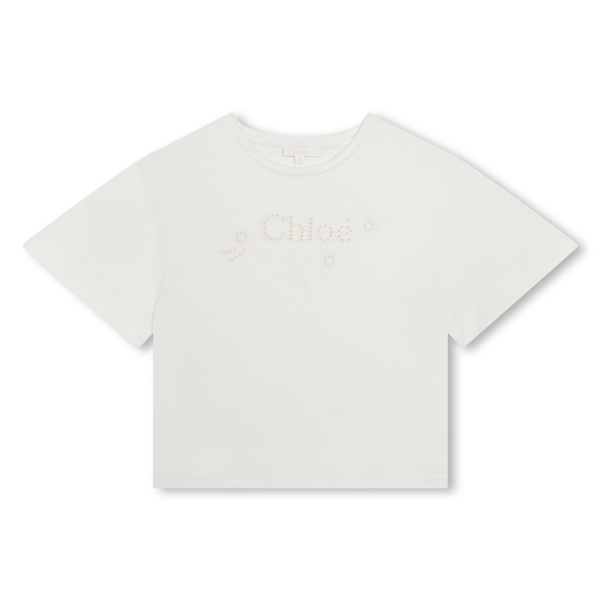 Girls White Cotton T-Shirt