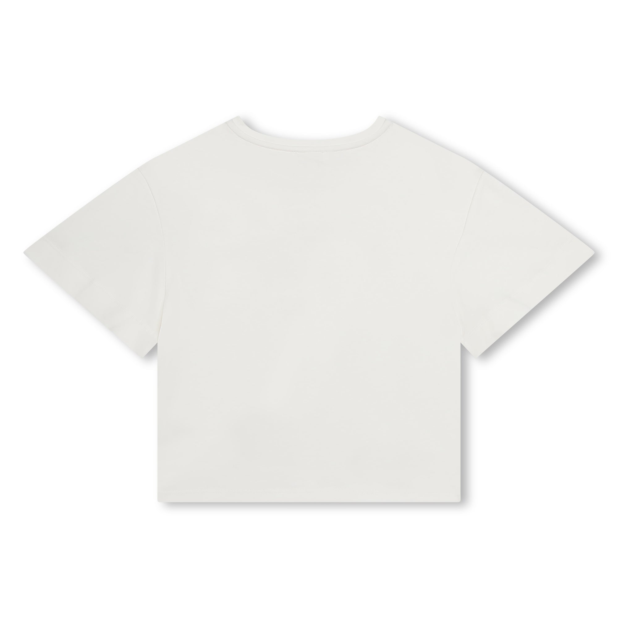 Girls White Cotton T-Shirt