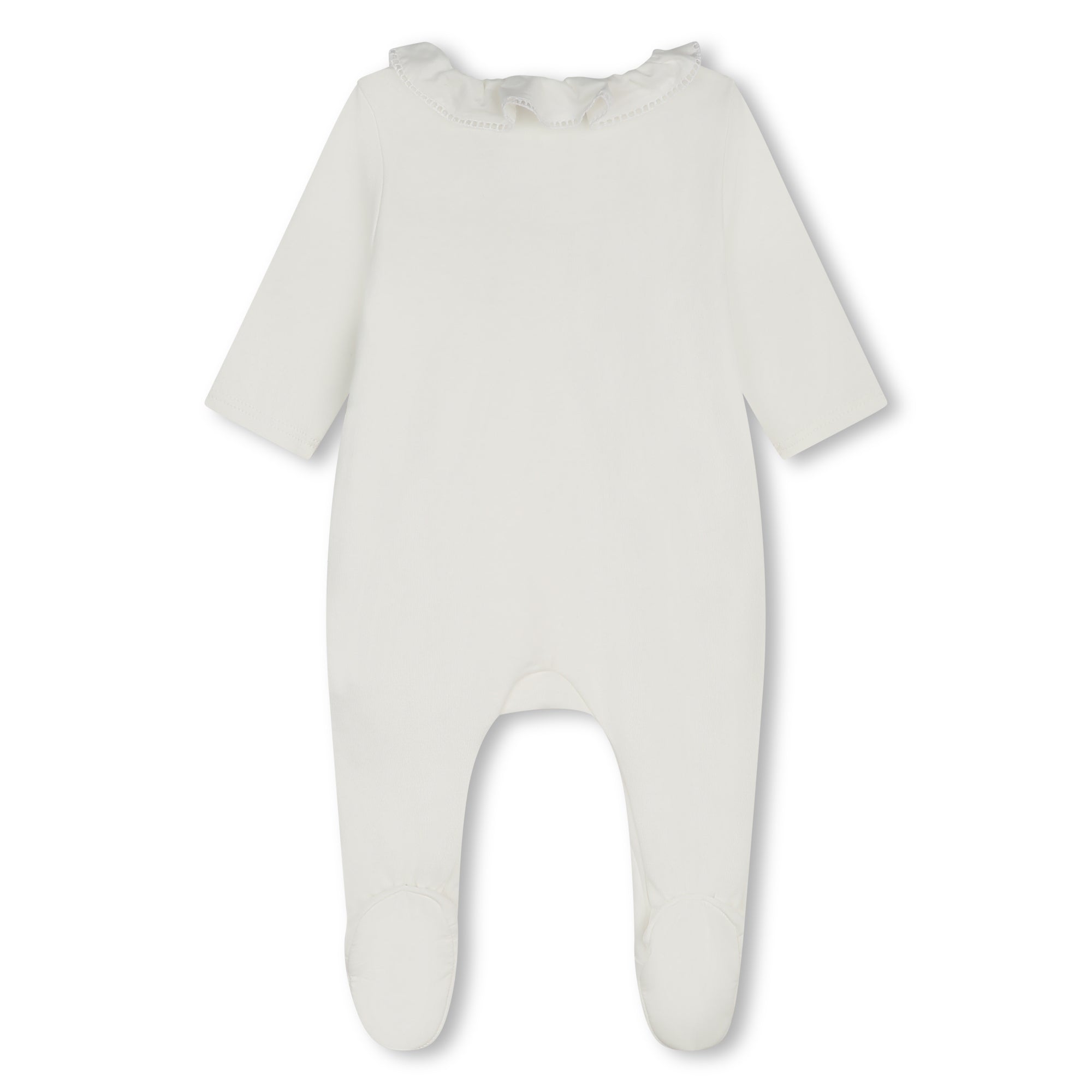 Baby Girls White Cotton Babysuit Set
