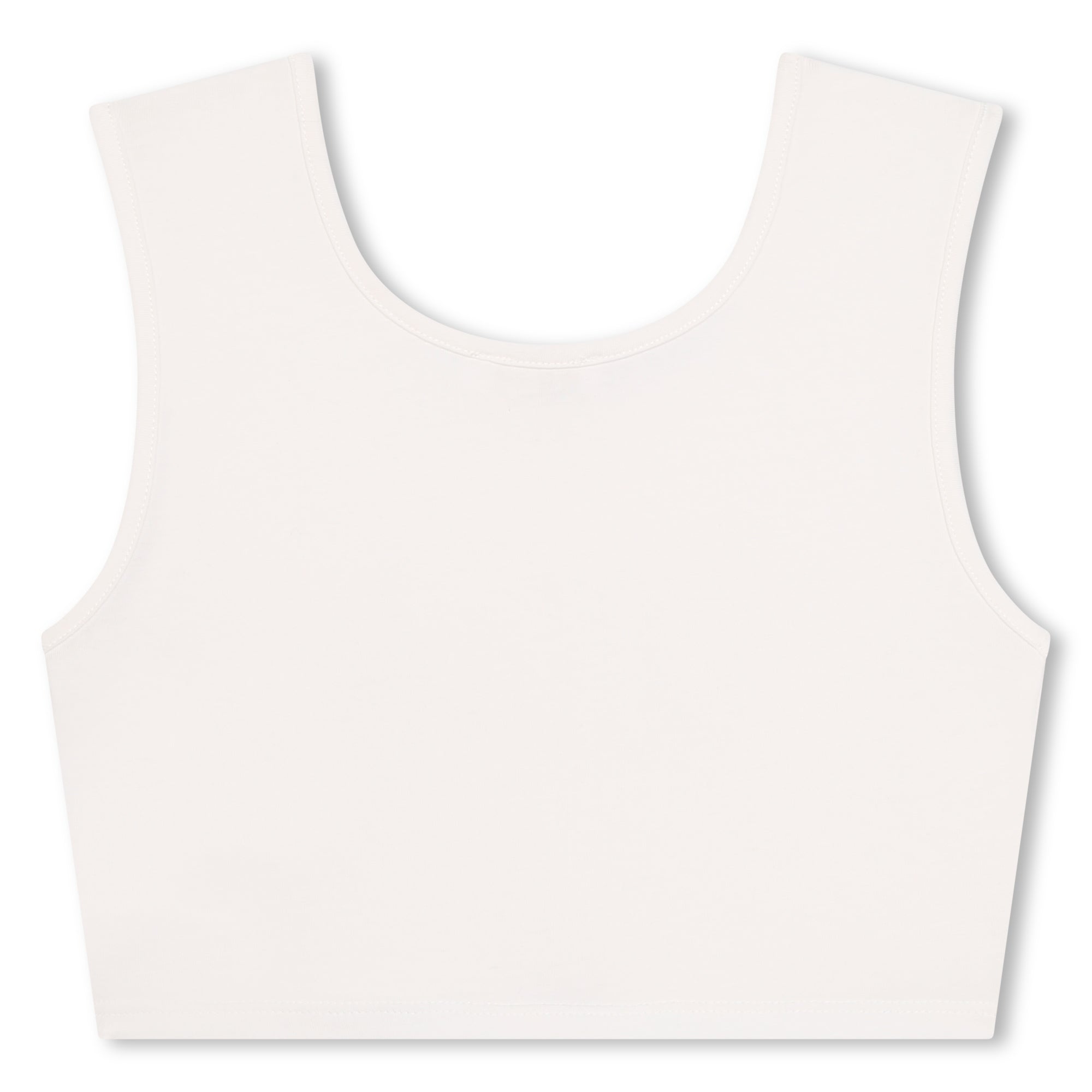 Girls White Logo Cotton Vest