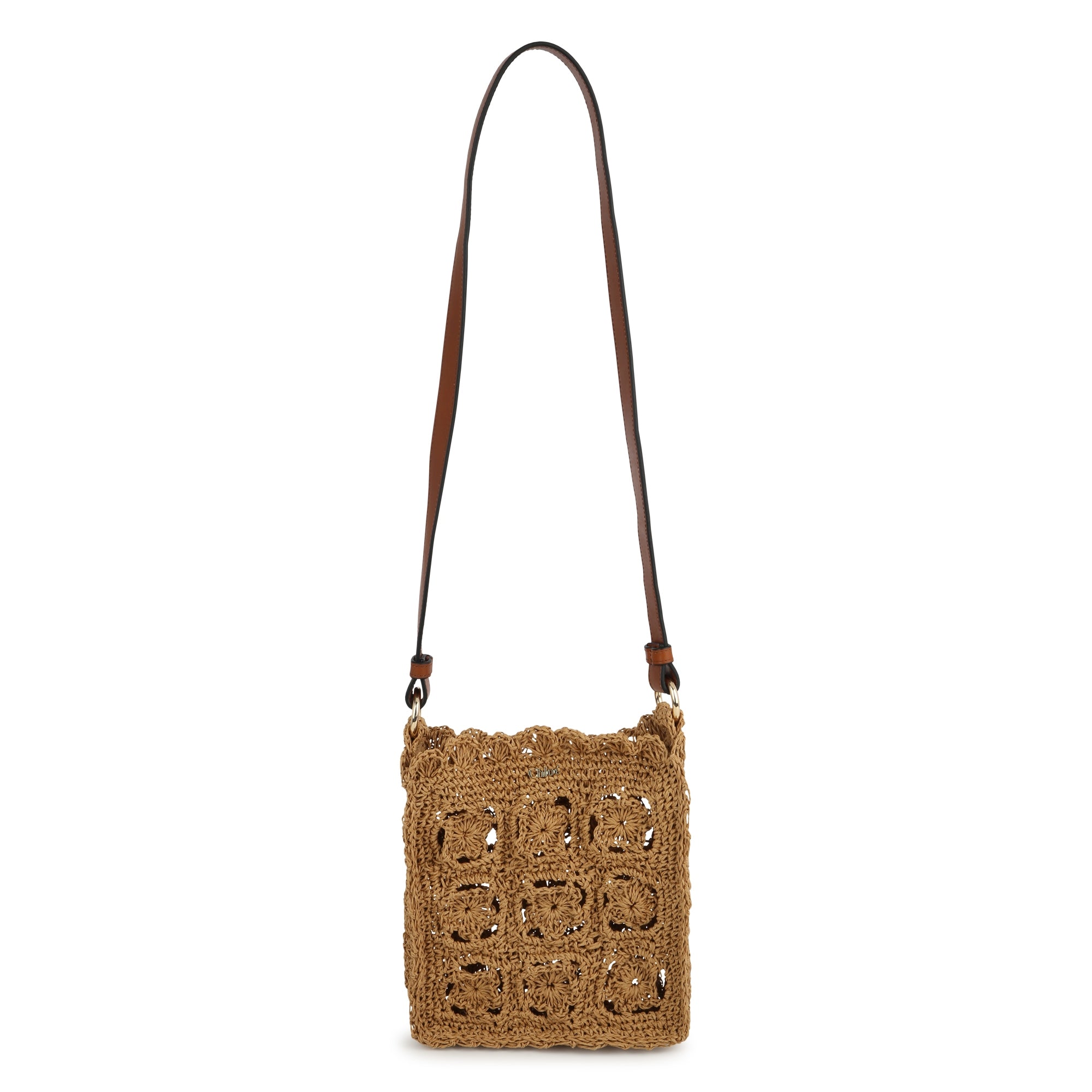 Girls Beige Raffia Shoulder Bag (21cm)