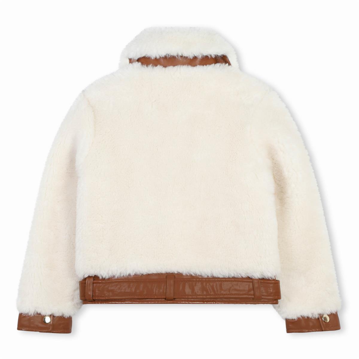 Girls Beige Fur Jacket