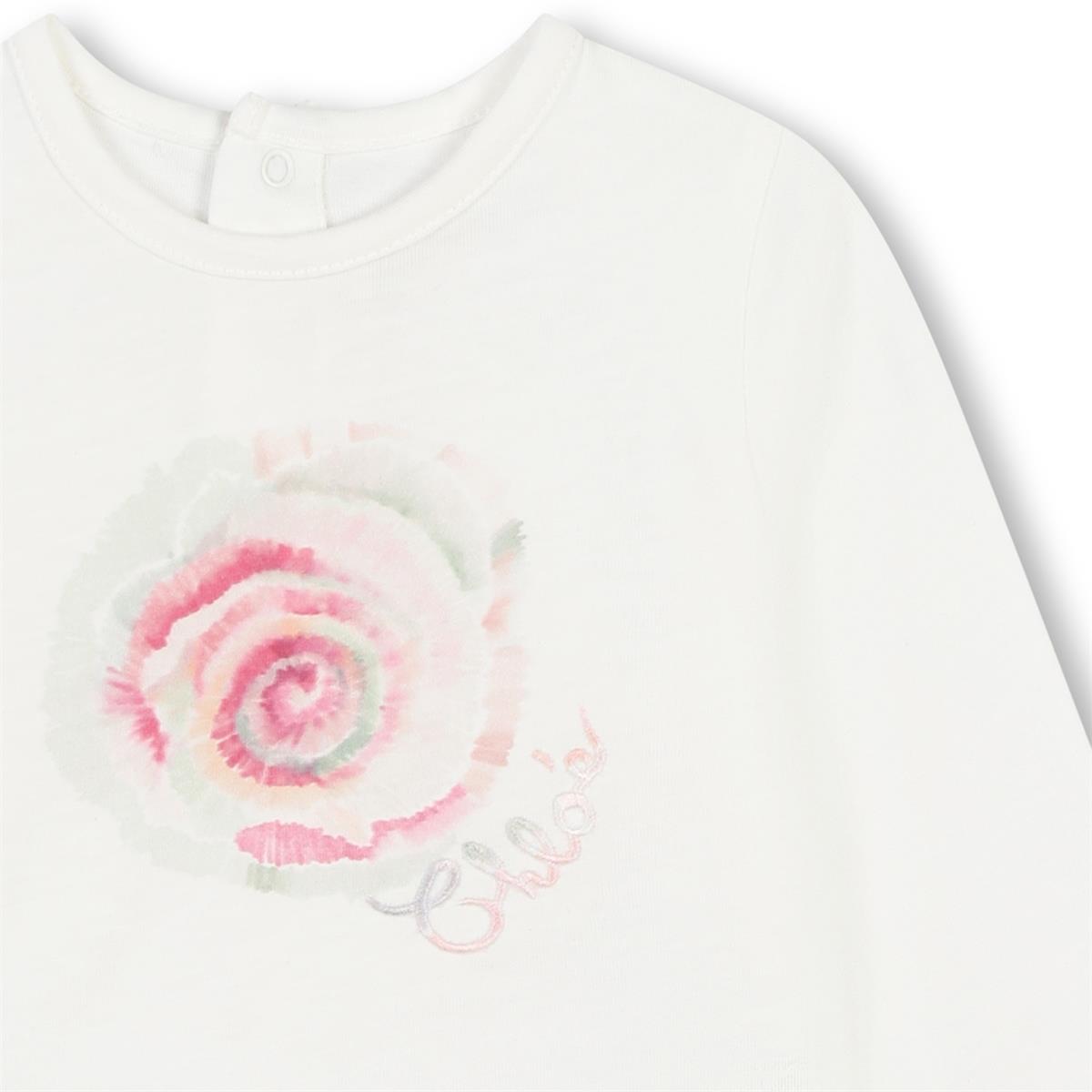 Baby Girls White Cotton T-Shirt