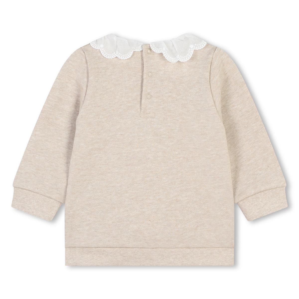 Baby Girls Beige Cotton Sweatshirt