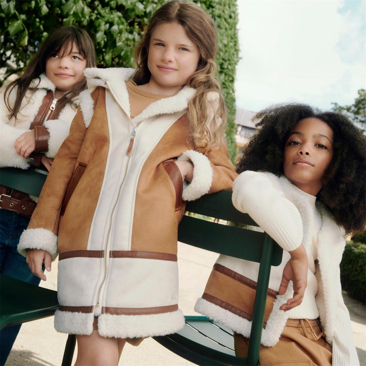 Girls Brown Hooded Coat