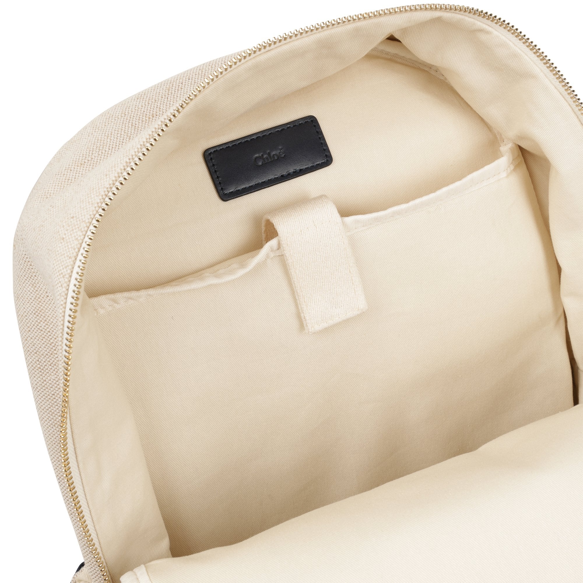Girls Beige Canvas Backpack(长x宽x高:28x9x36cm)