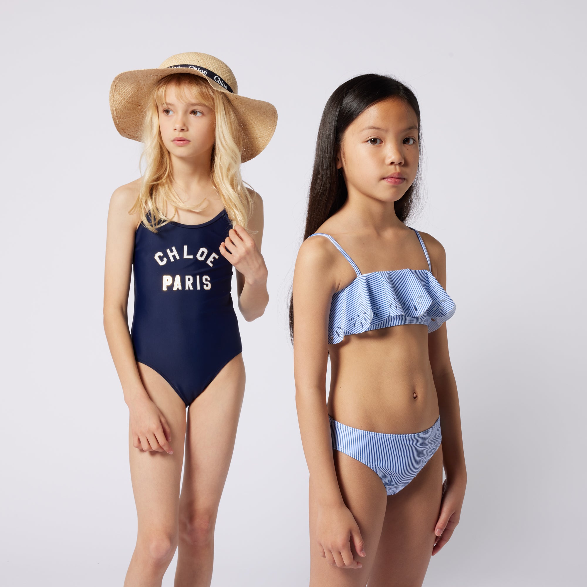 Girls Beige Raffia Sun Hat