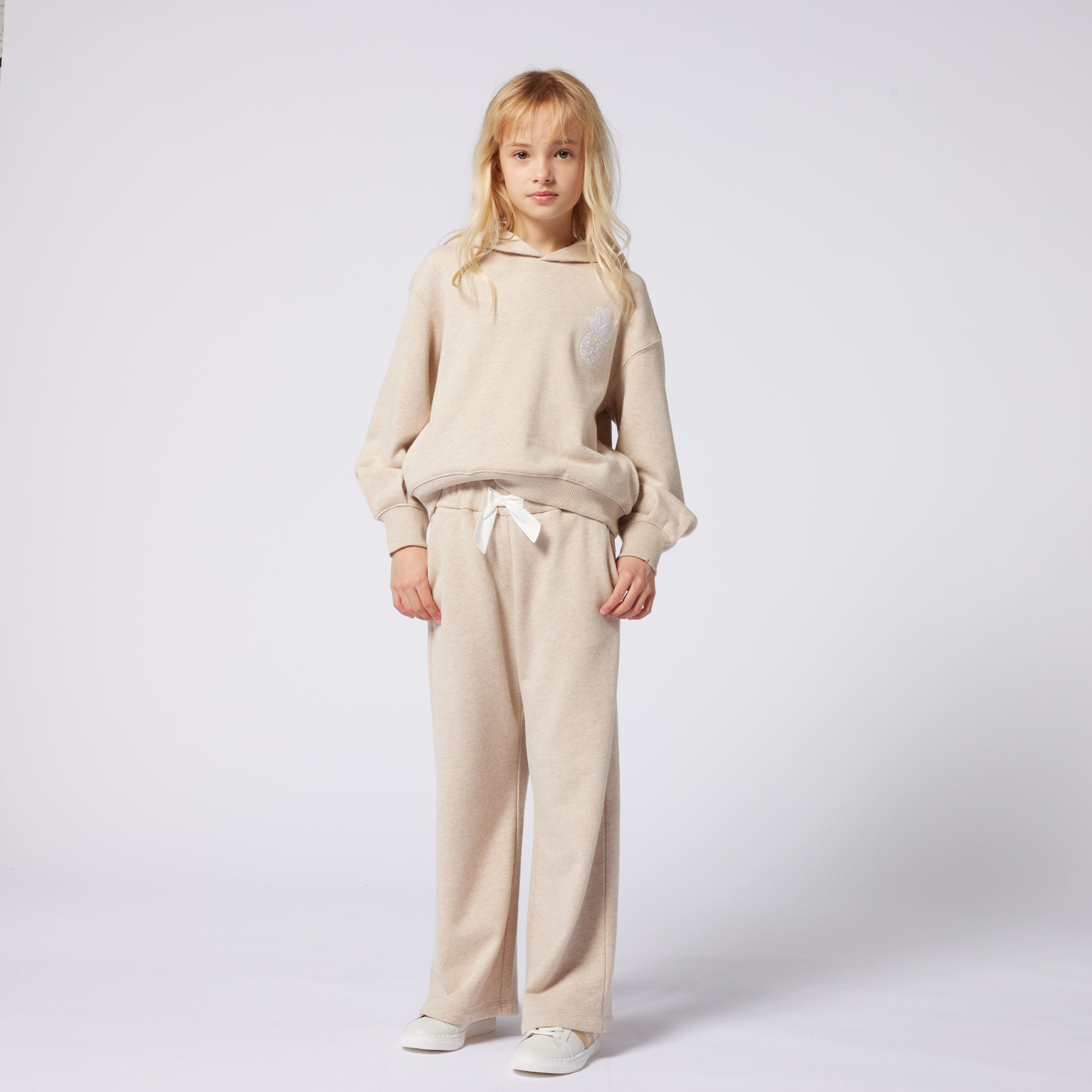 Girls Beige Cotton Trousers