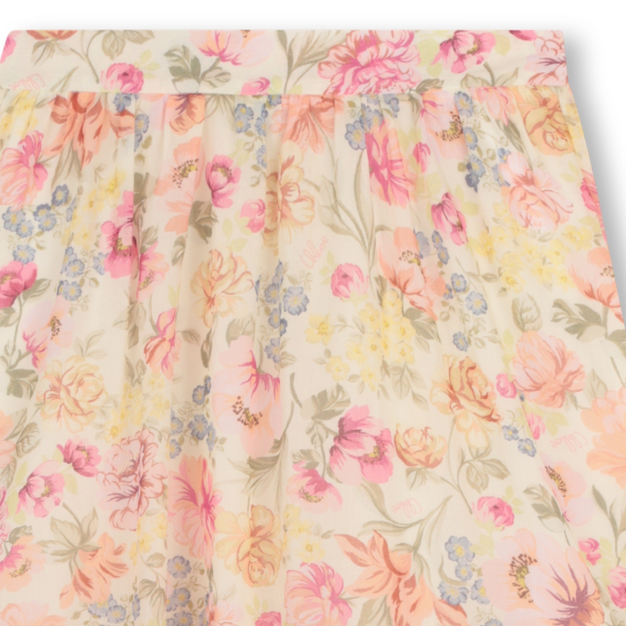 Girls Multicolor Flower Cotton Skirt