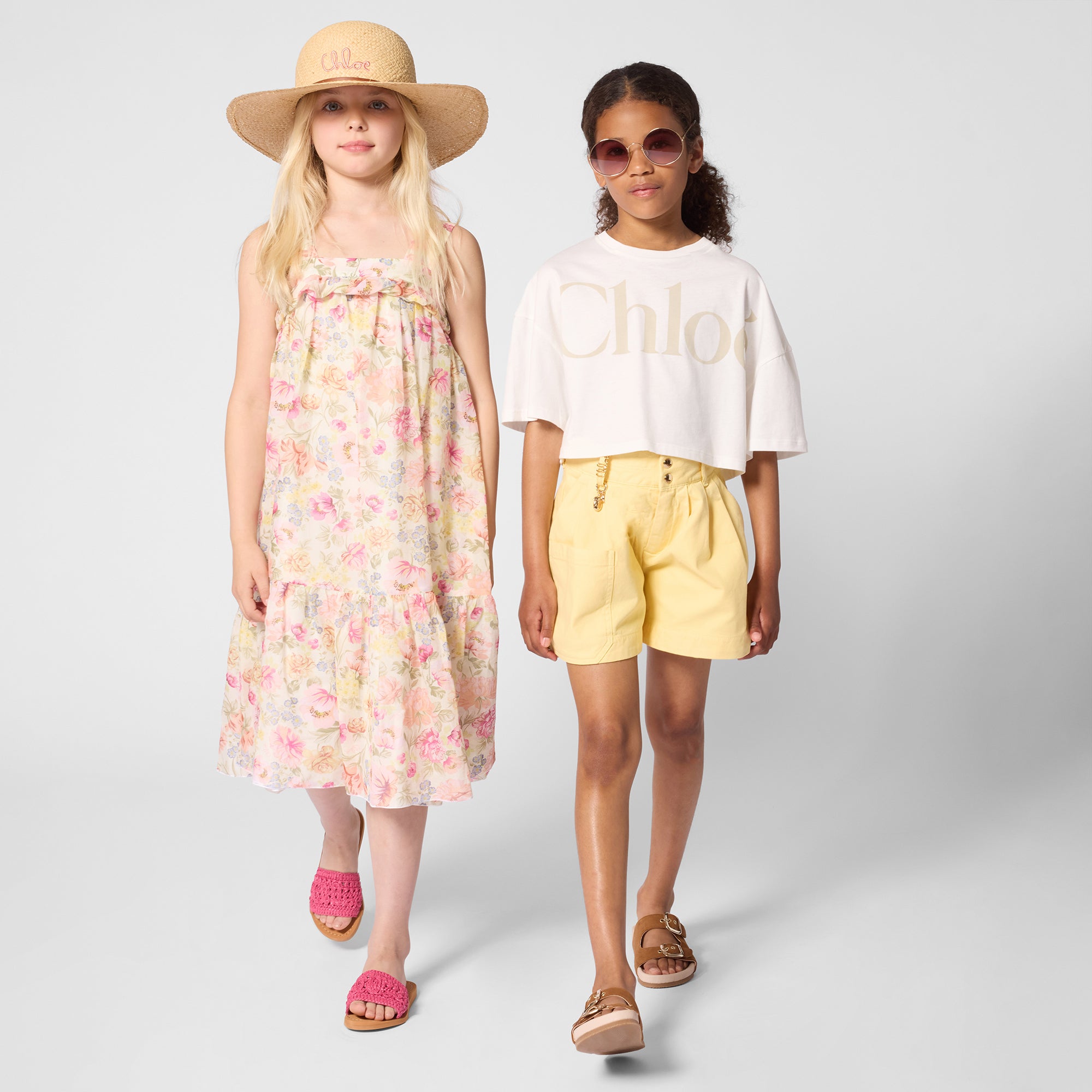 Girls White Logo Cotton T-Shirt