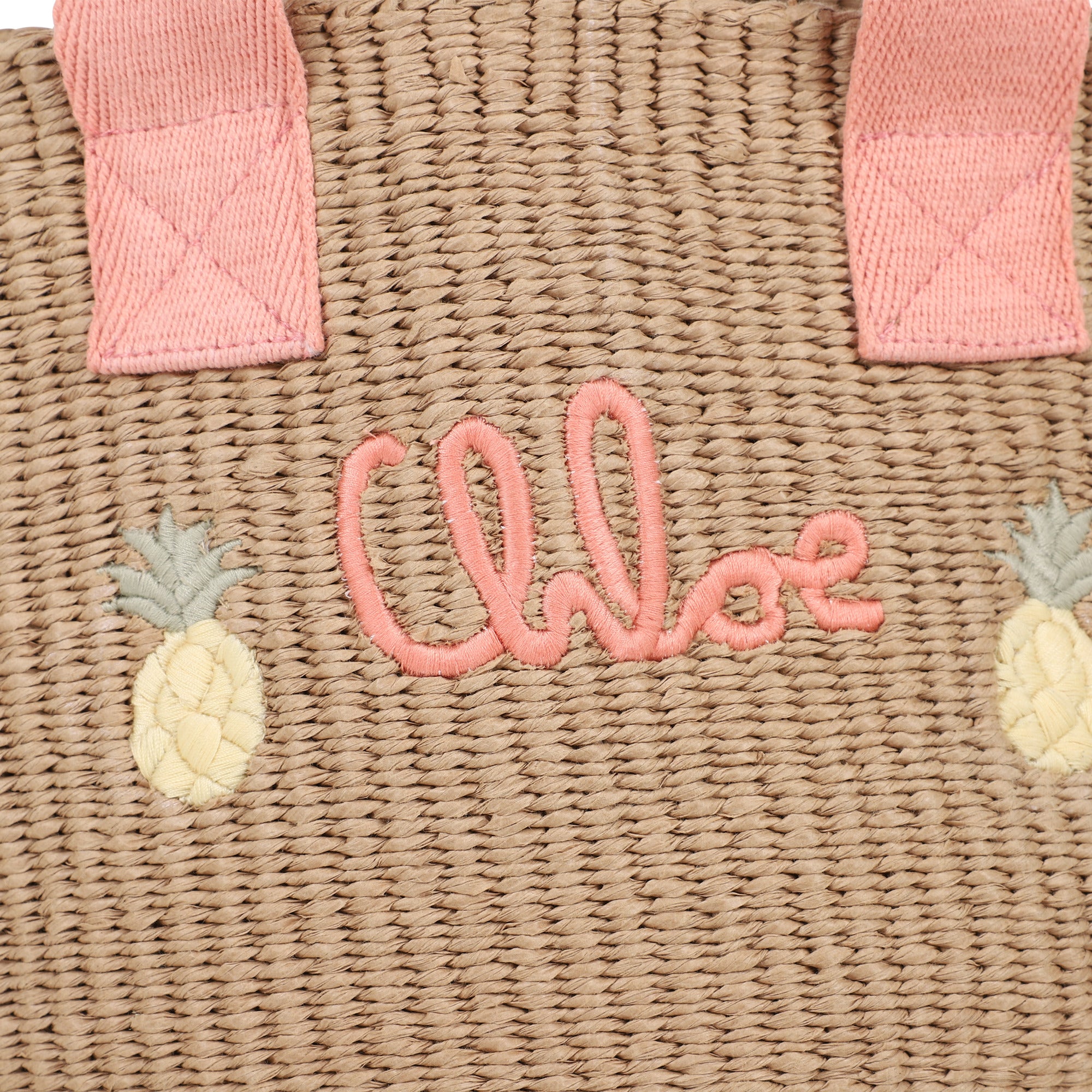 Girls Beige Pineapple Handbag(L33cm x H22cm)