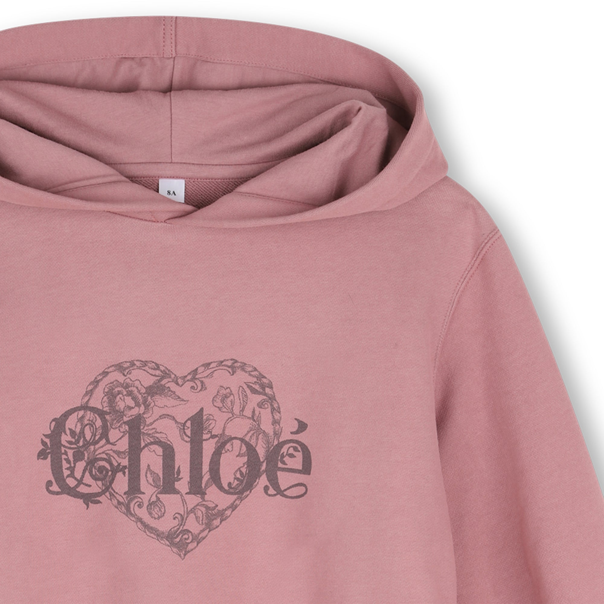 Girls Pink Logo Hooded Cotton Dress
