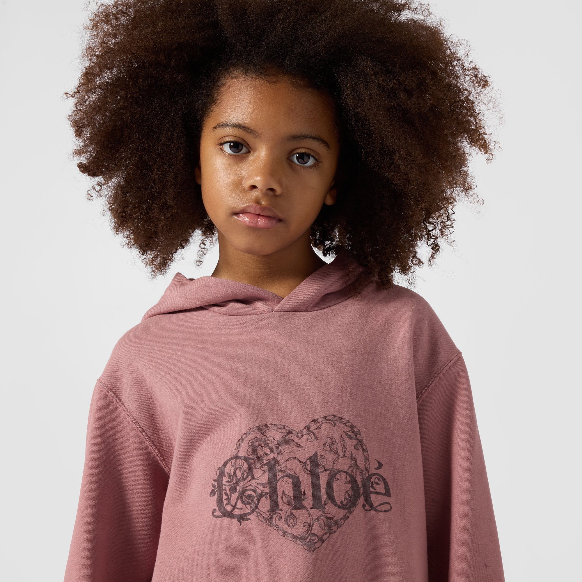 Girls Pink Logo Hooded Cotton Dress