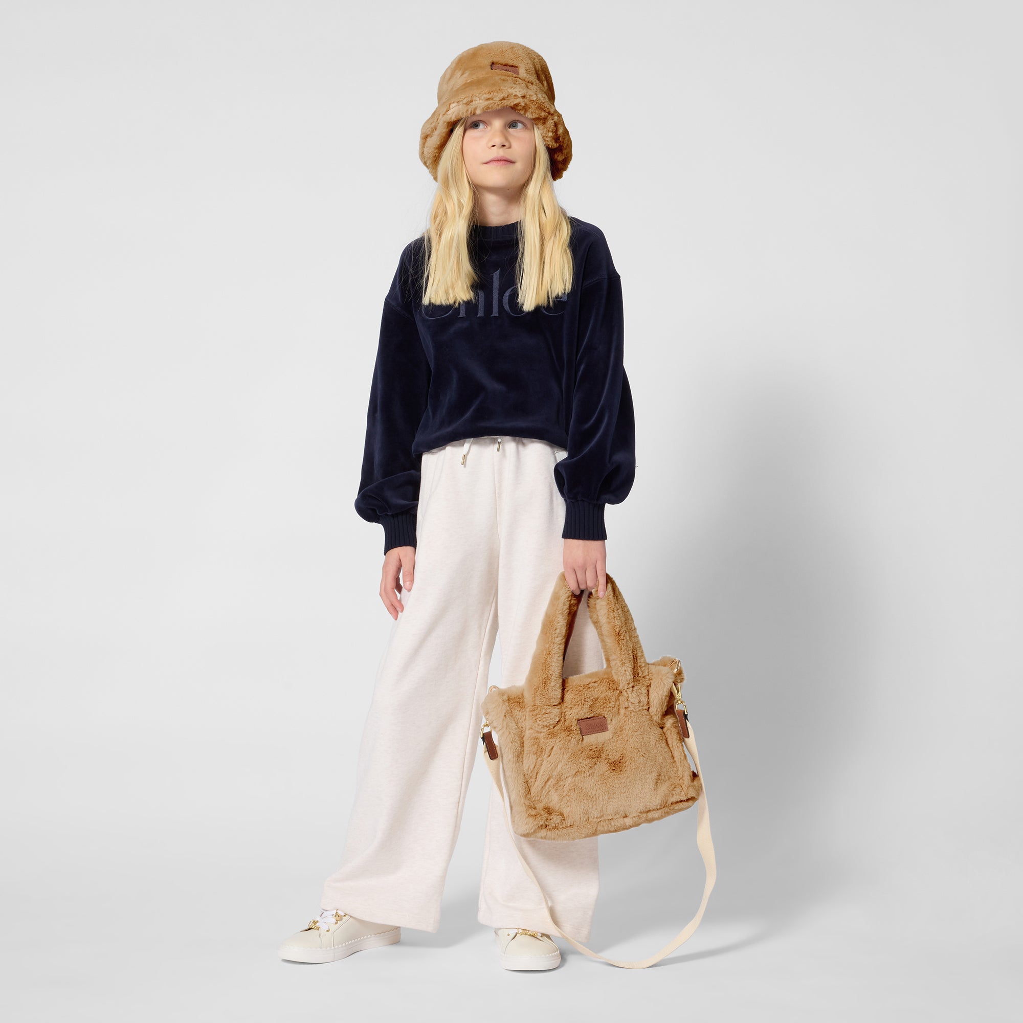 Girls Beige Cotton Trousers