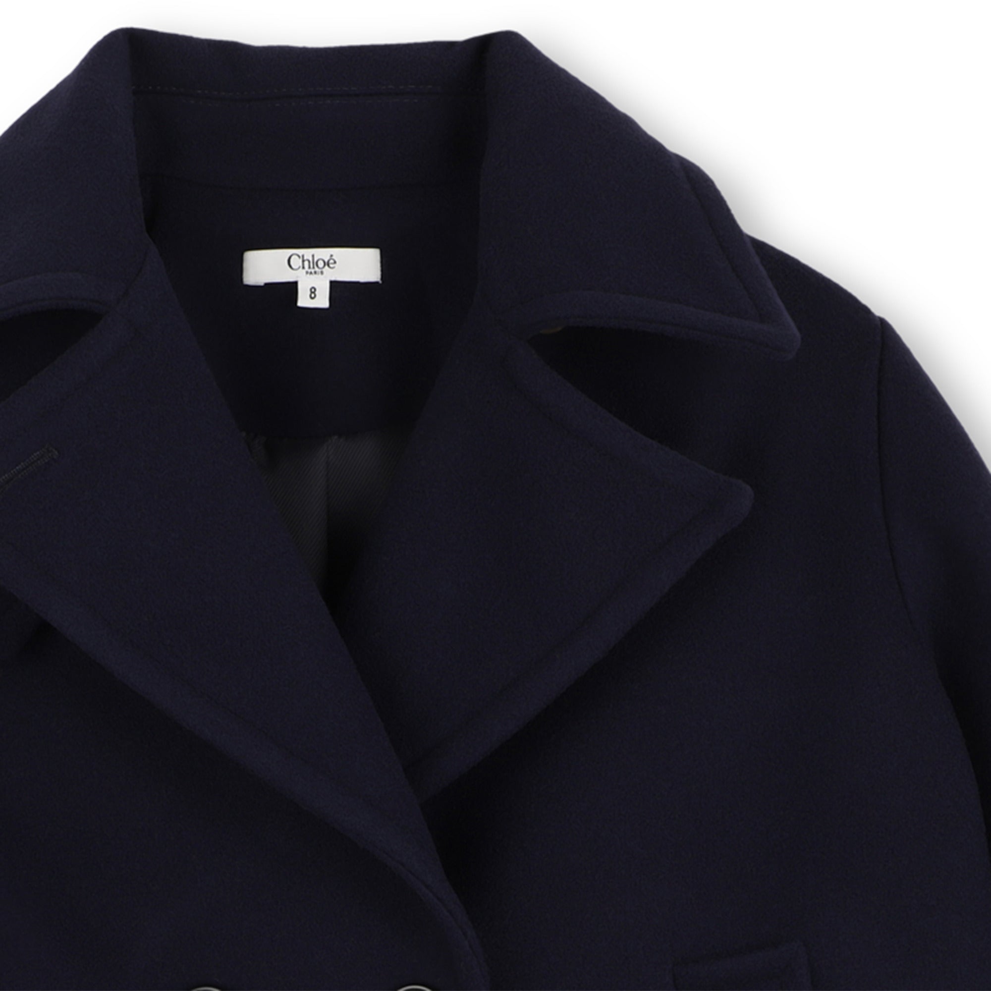Girls Dark Blue Wool Coat