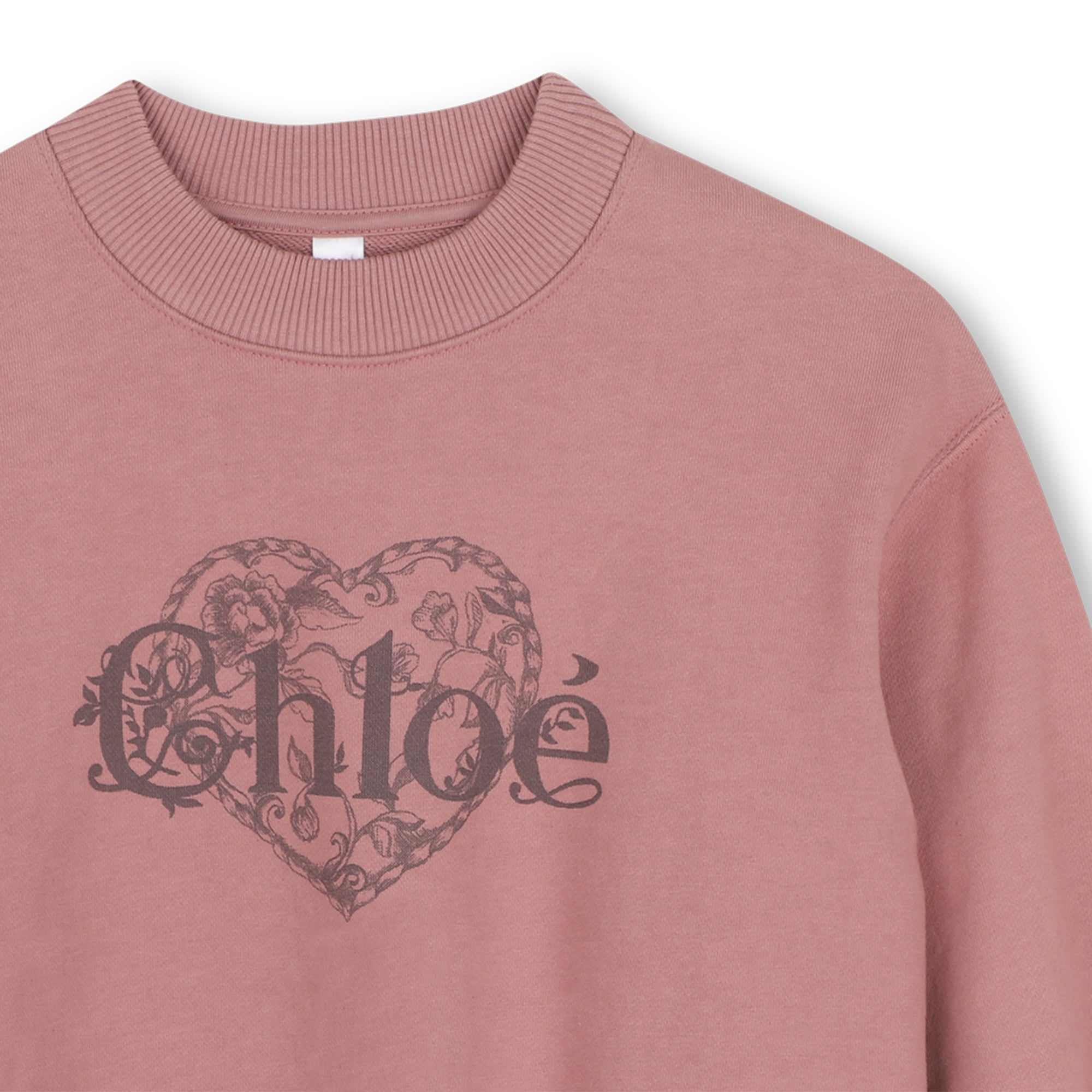Girls Pink Logo Cotton Sweatshirt