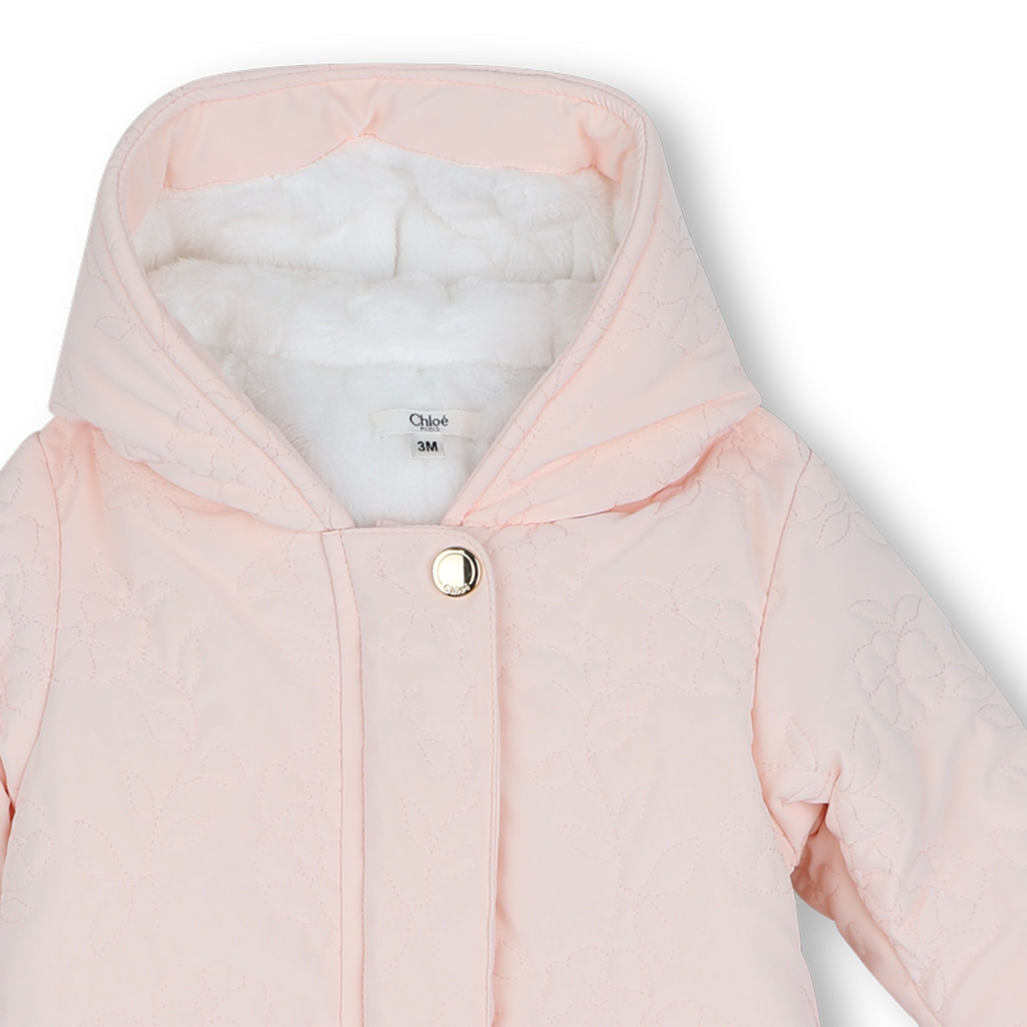 Combinaison matelassée rose clair pour bébés filles
