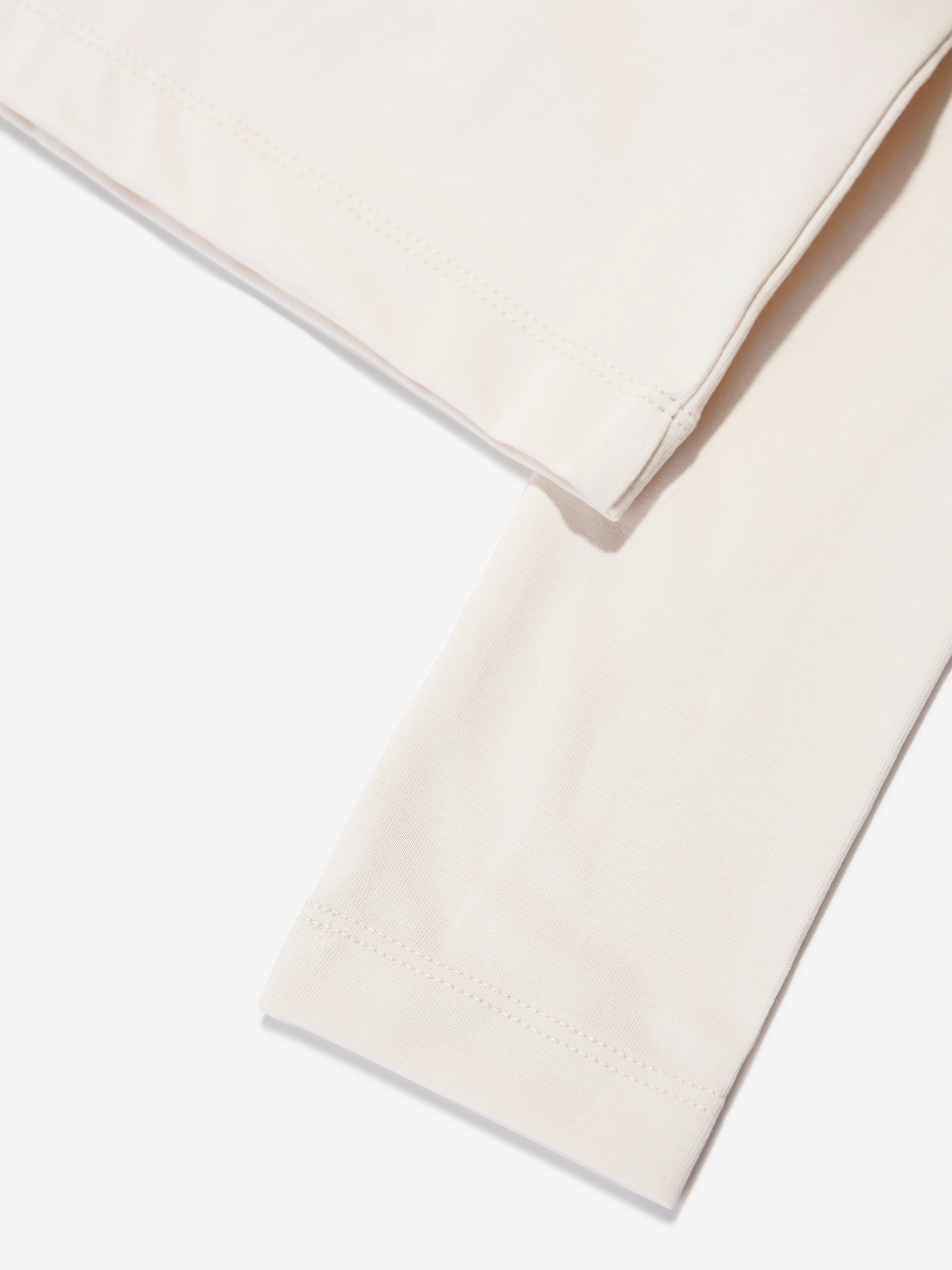 Calvin Klein Girls Monogram Off Placed T-Shirt in Beige