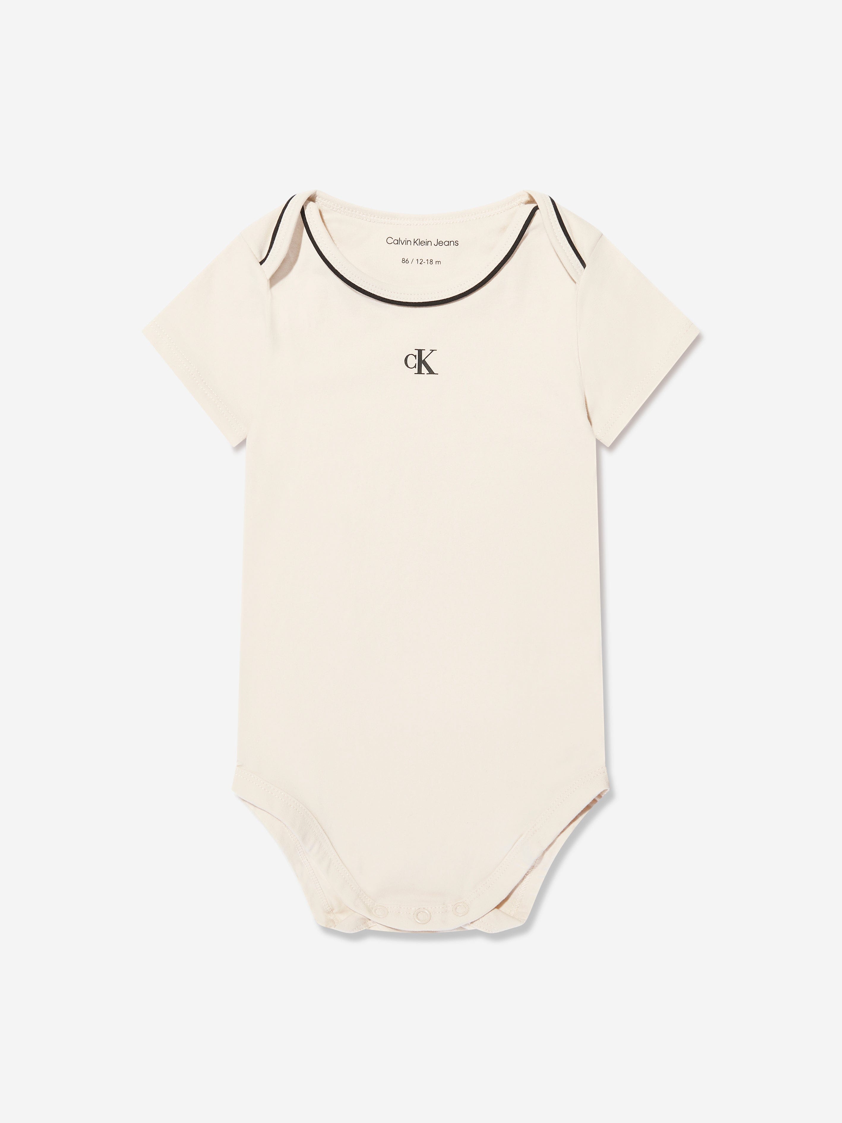 Calvin Klein Baby Monogram Bodysuit And Bib Gift Set in Black
