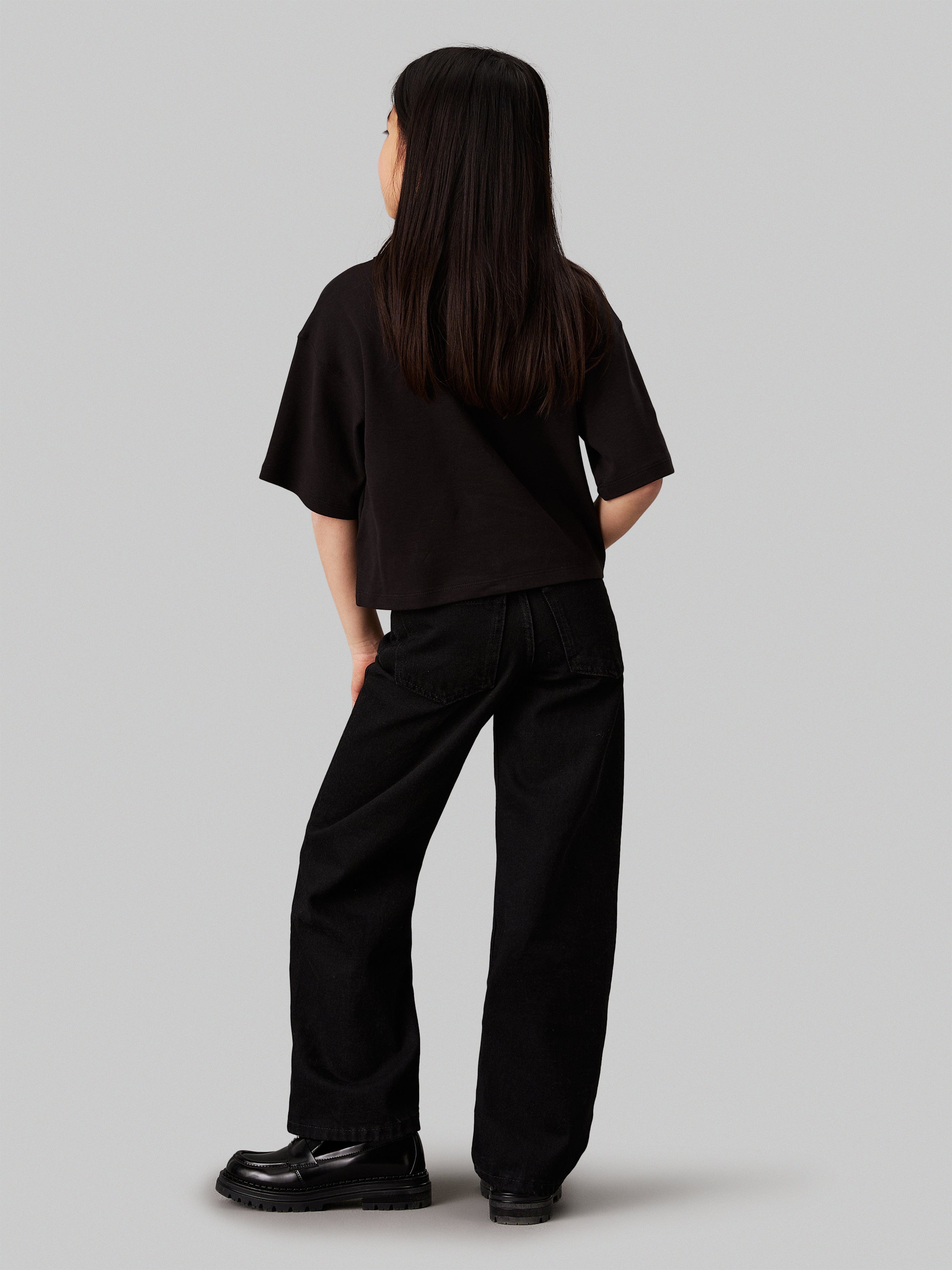 Girls Teddy Monologo T-Shirt in Black