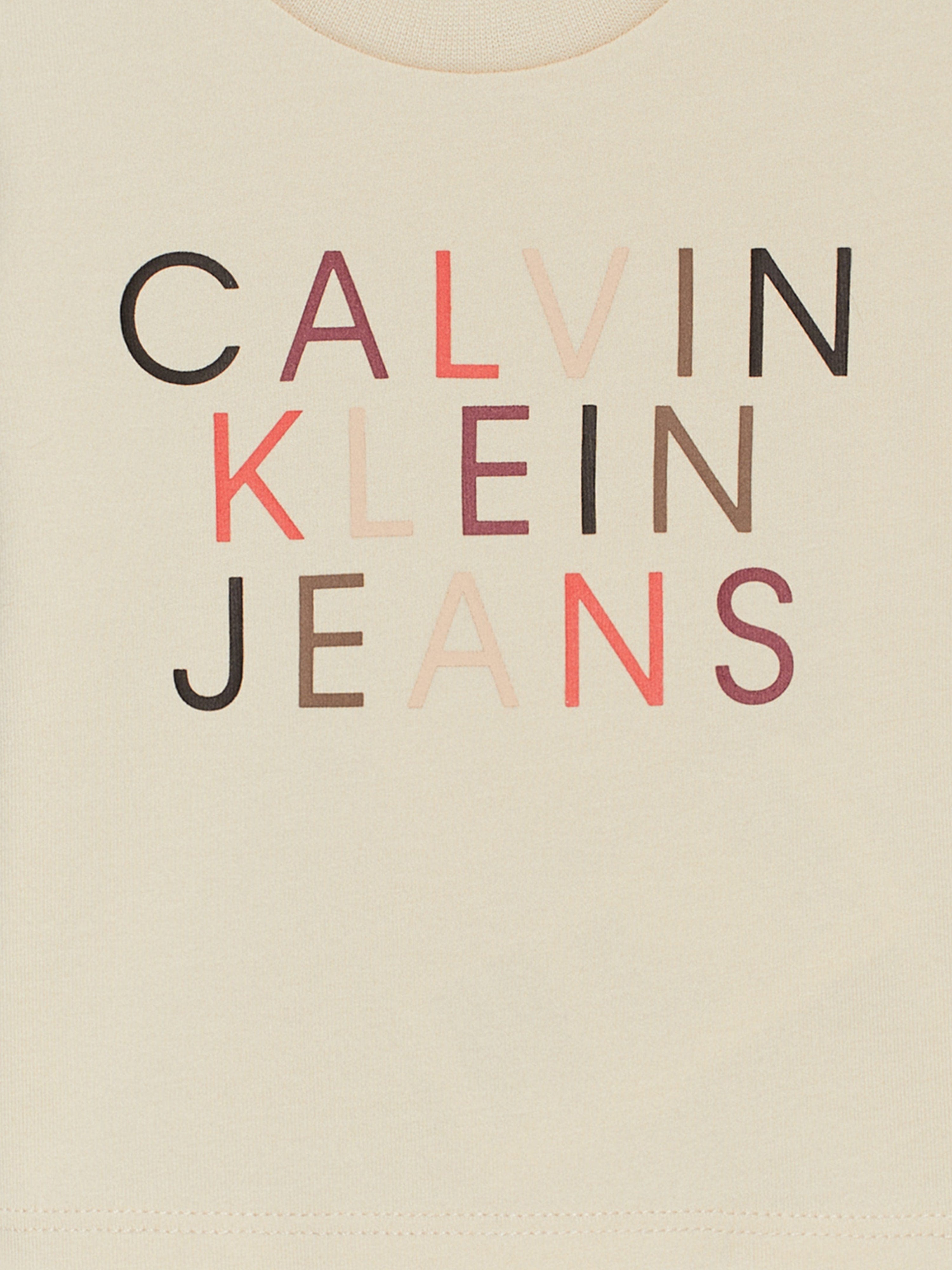 Calvin Klein Baby City Logo T-Shirt in Beige