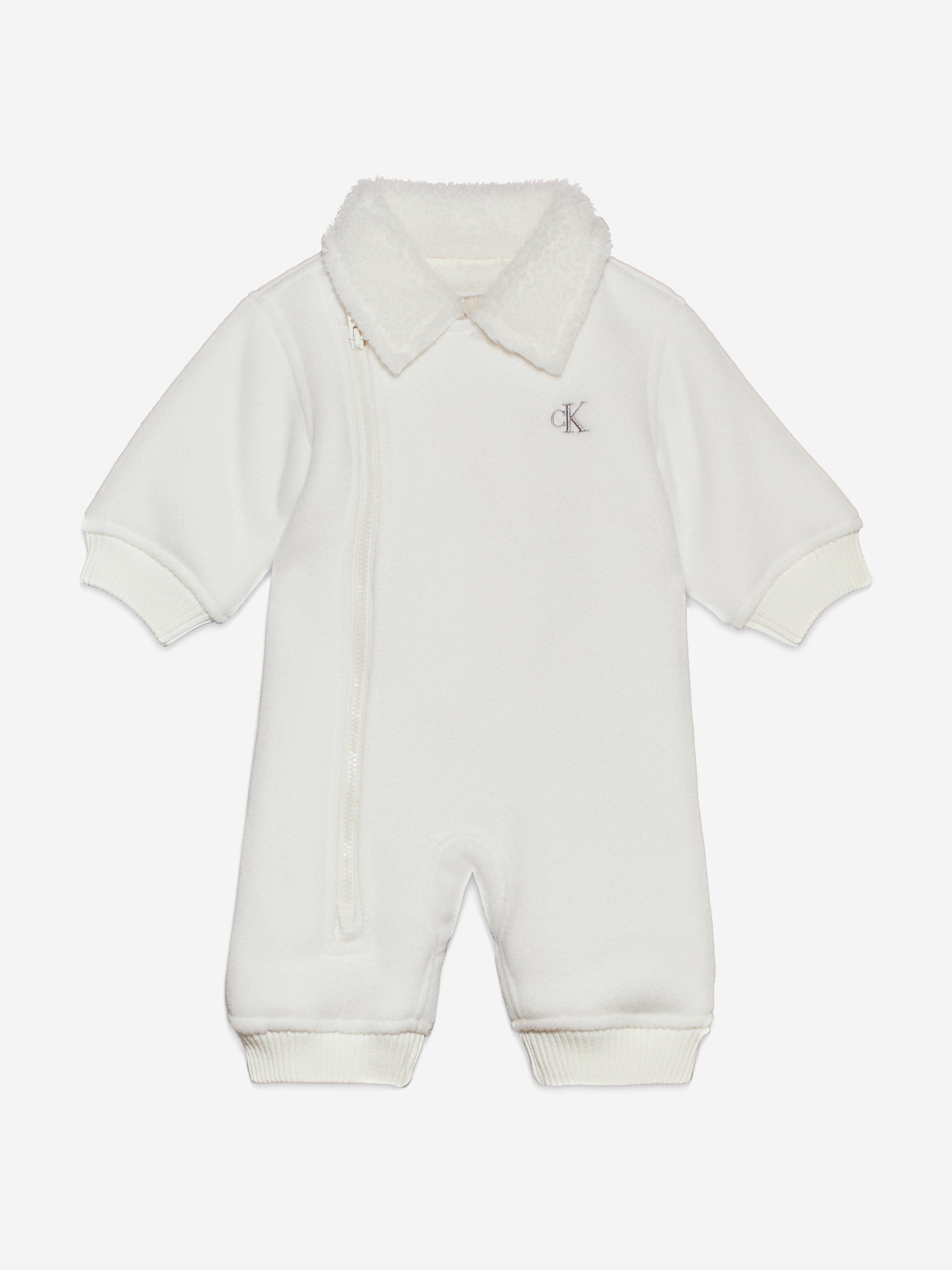 Calvin Klein Baby Sherpa Fleece Snowsuit in Ivory
