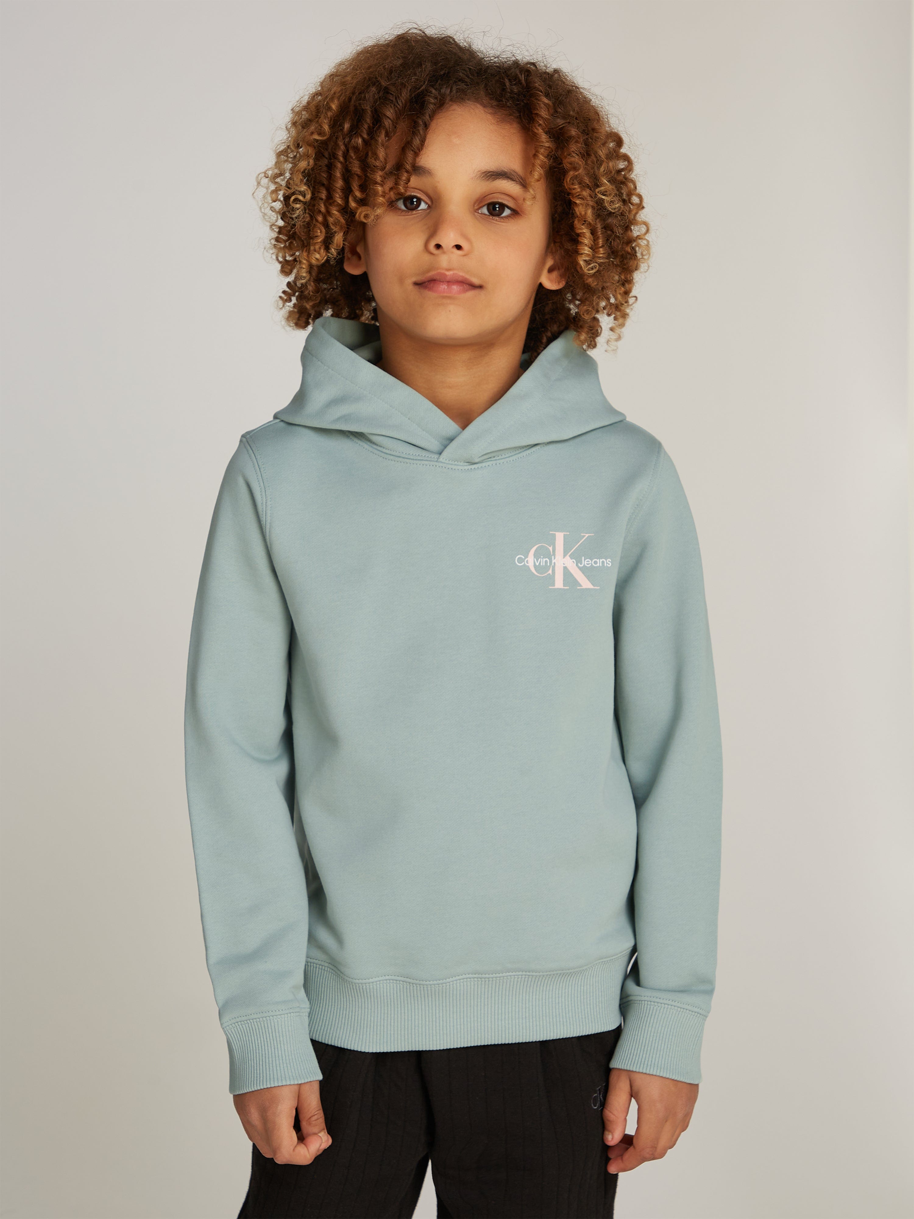 Kids Small Monogram Hoodie in Green