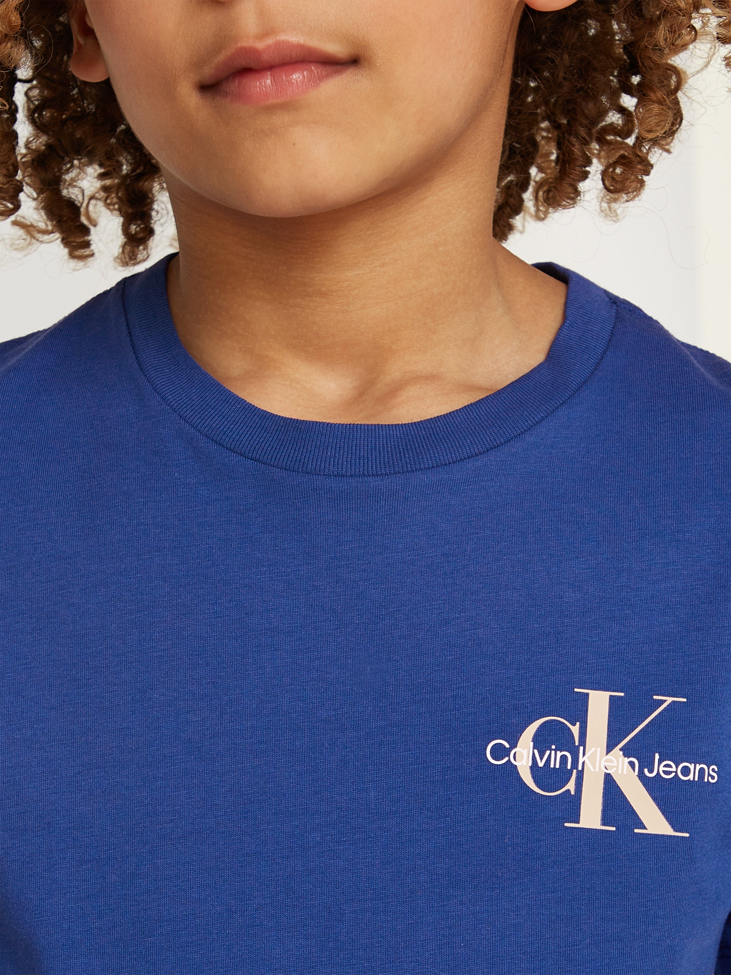 Kids Chest Monogram T-Shirt in Blue