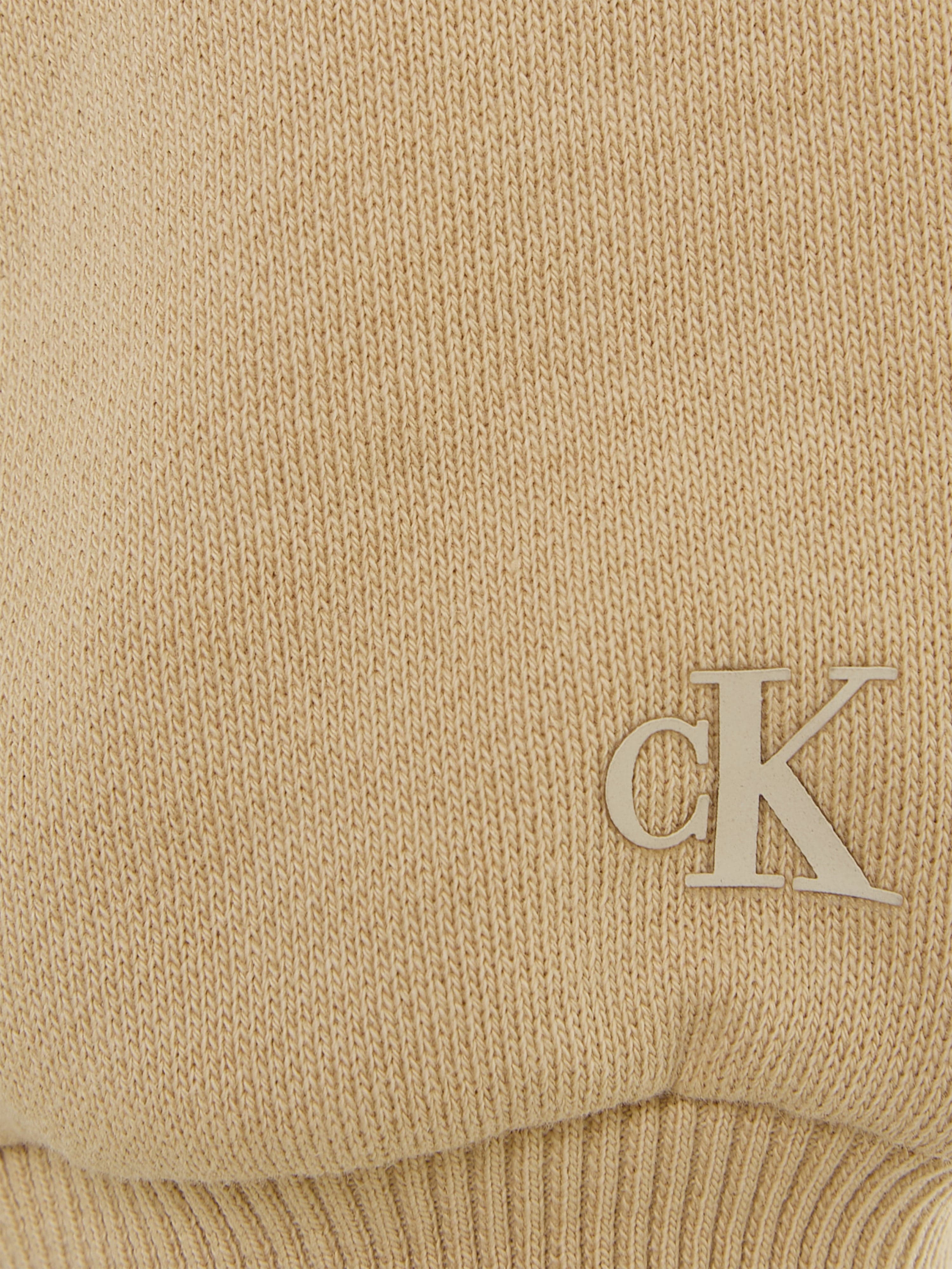 Calvin Klein Girls Puff Hero Logo Sweatshirt in Beige