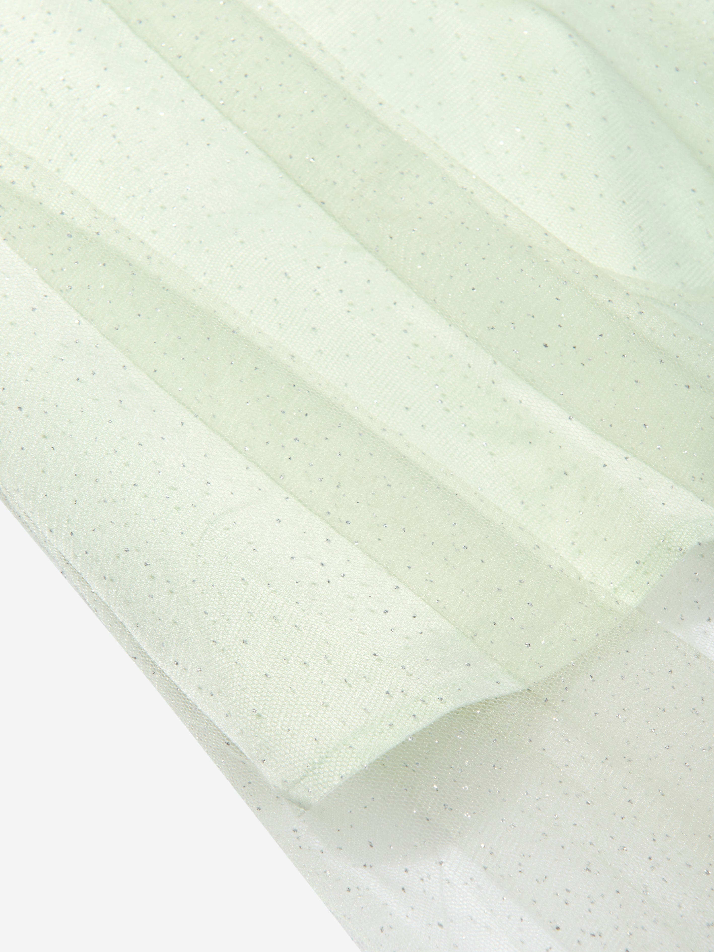 Calvin Klein Girls Shimmer Layered Dress in Green
