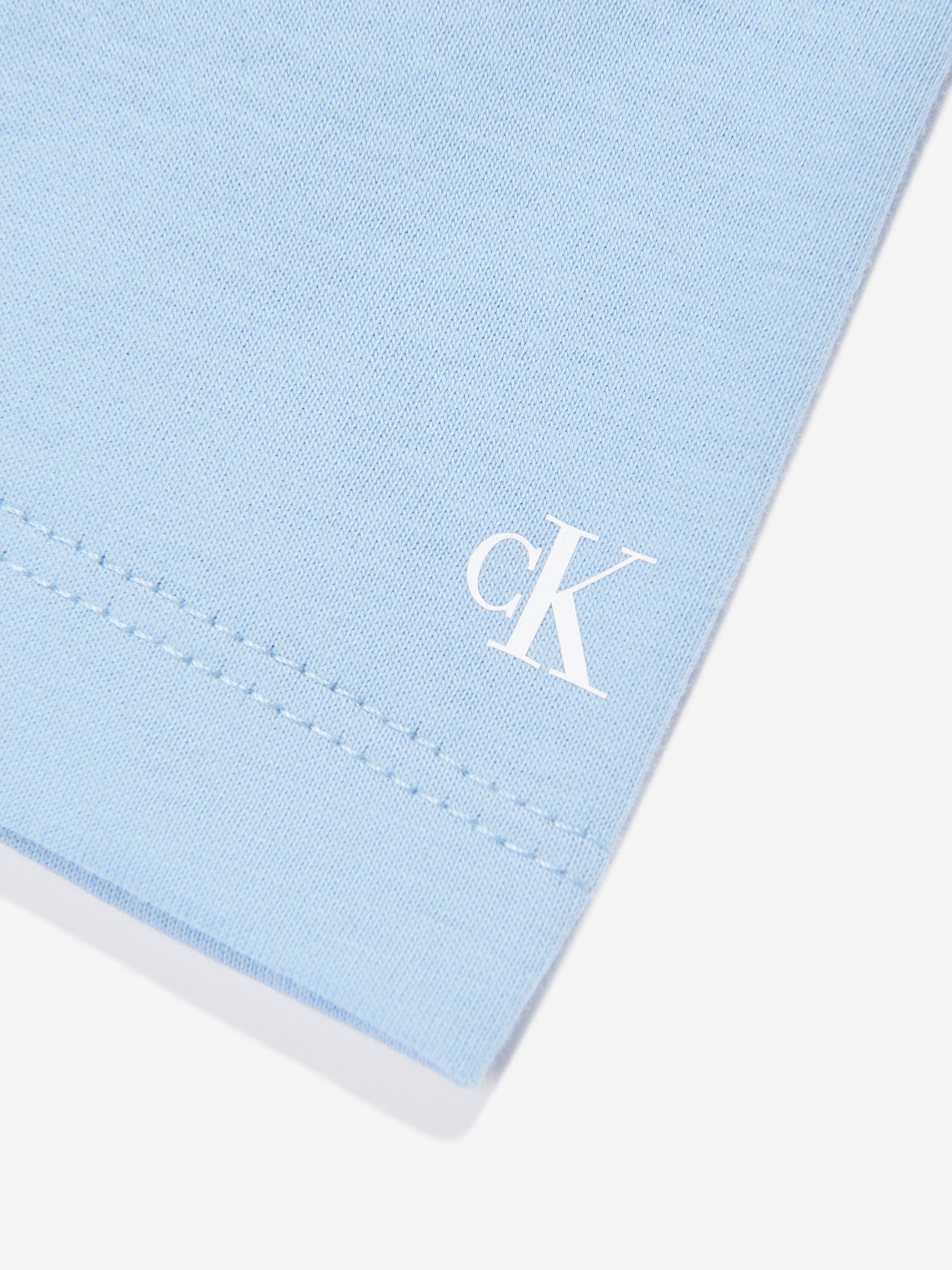 Calvin Klein Boys CKJ Stack Logo T-Shirt in Blue