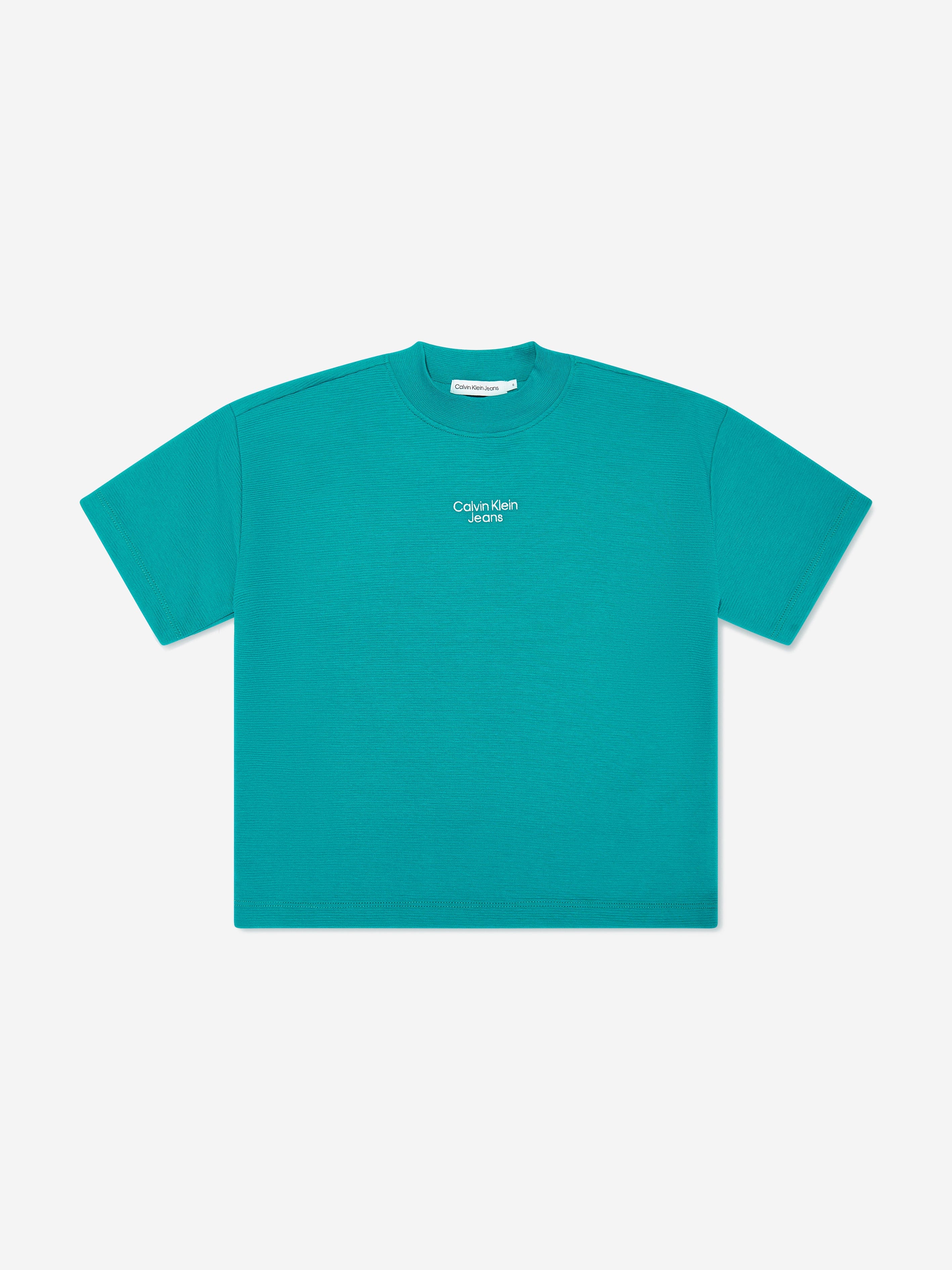 Calvin Klein Boys Ottoman Relaxed Shorts Set in Green