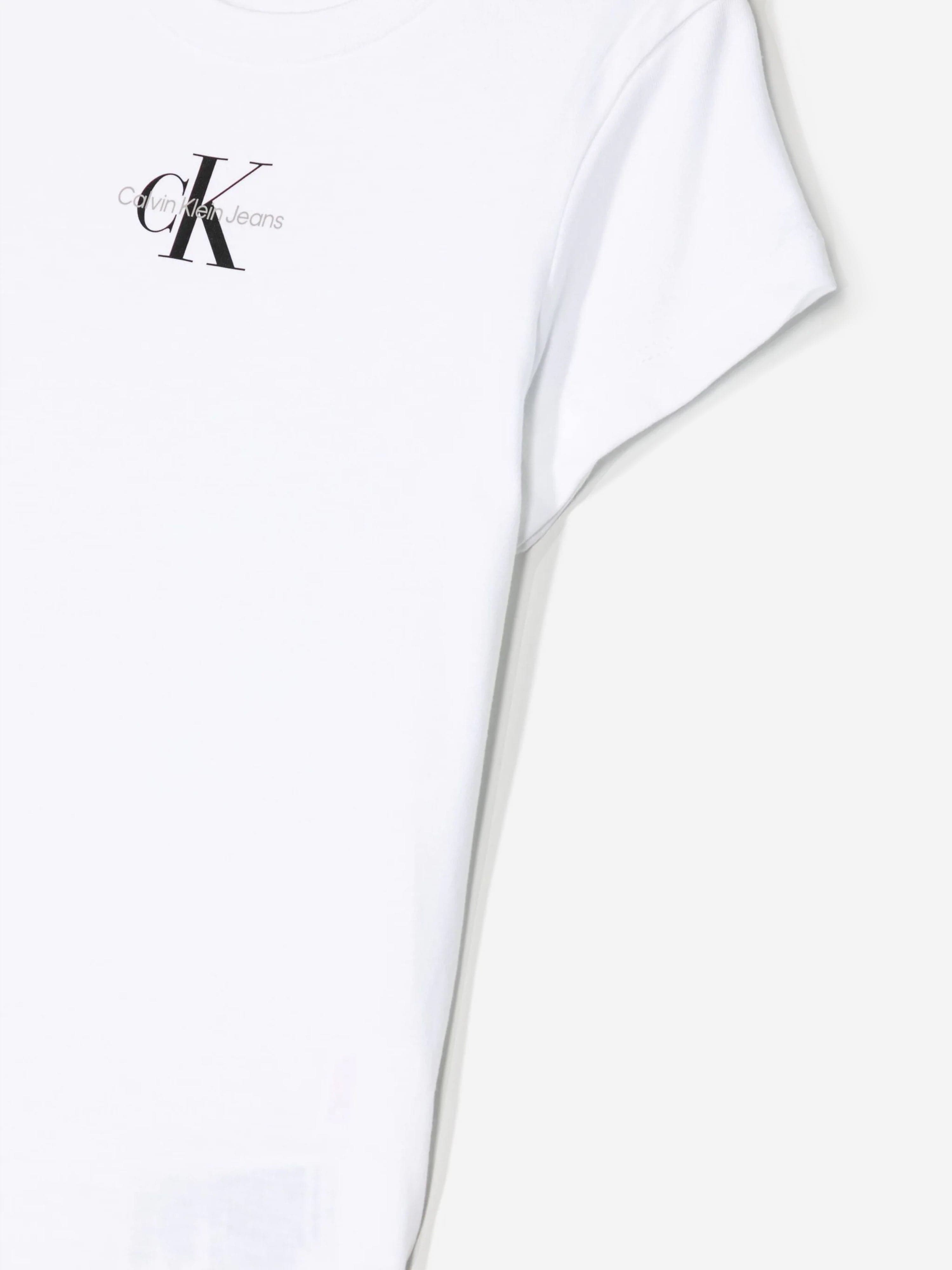Calvin Klein Girls Micro Monogram Top in White