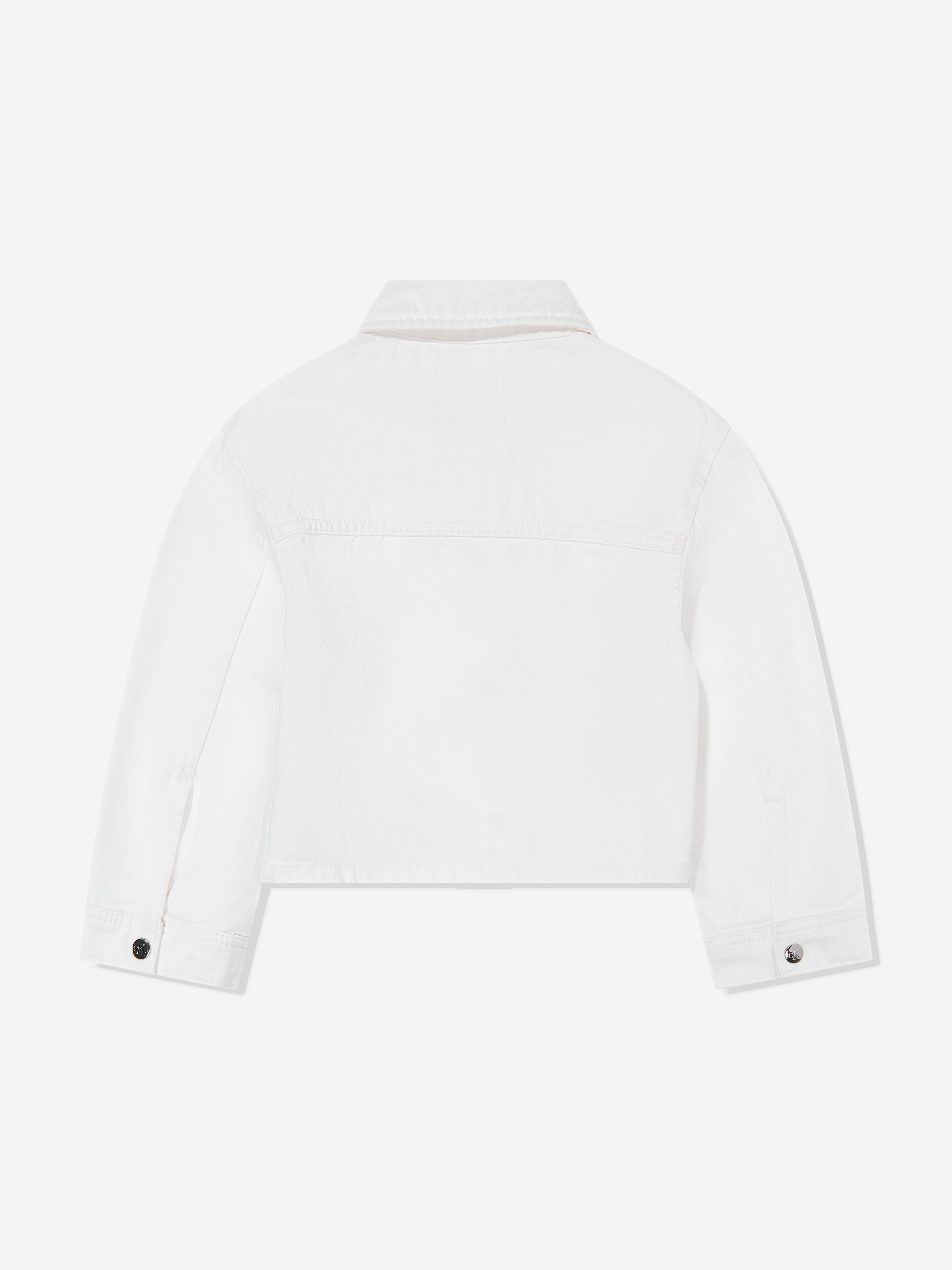 Calvin Klein Girls Button Denim Jacket in Ivory