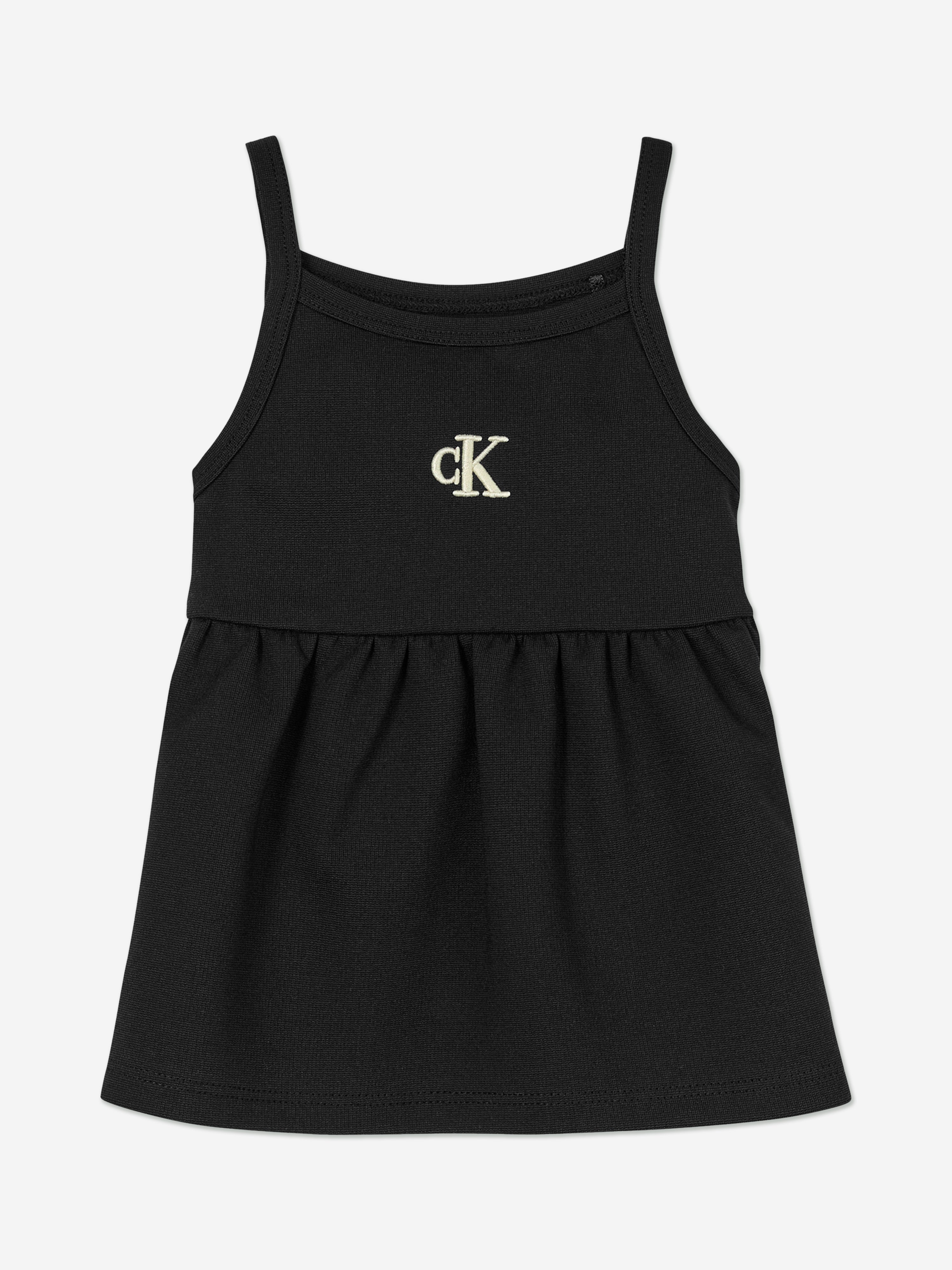 Calvin Klein Baby Girls Strap Punto Dress in Black