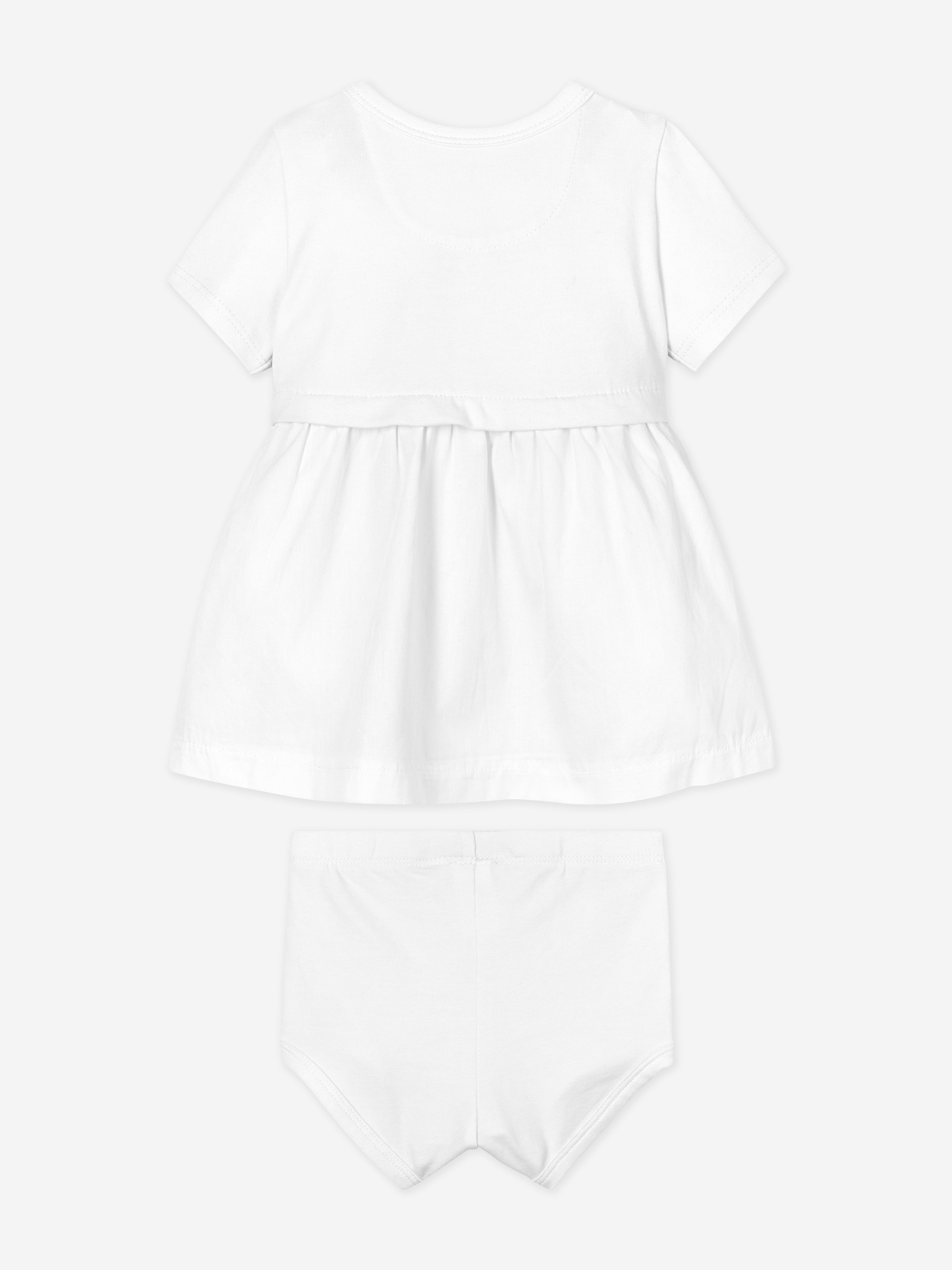 Calvin Klein Baby Girls Monogram Logo Dress Set in White