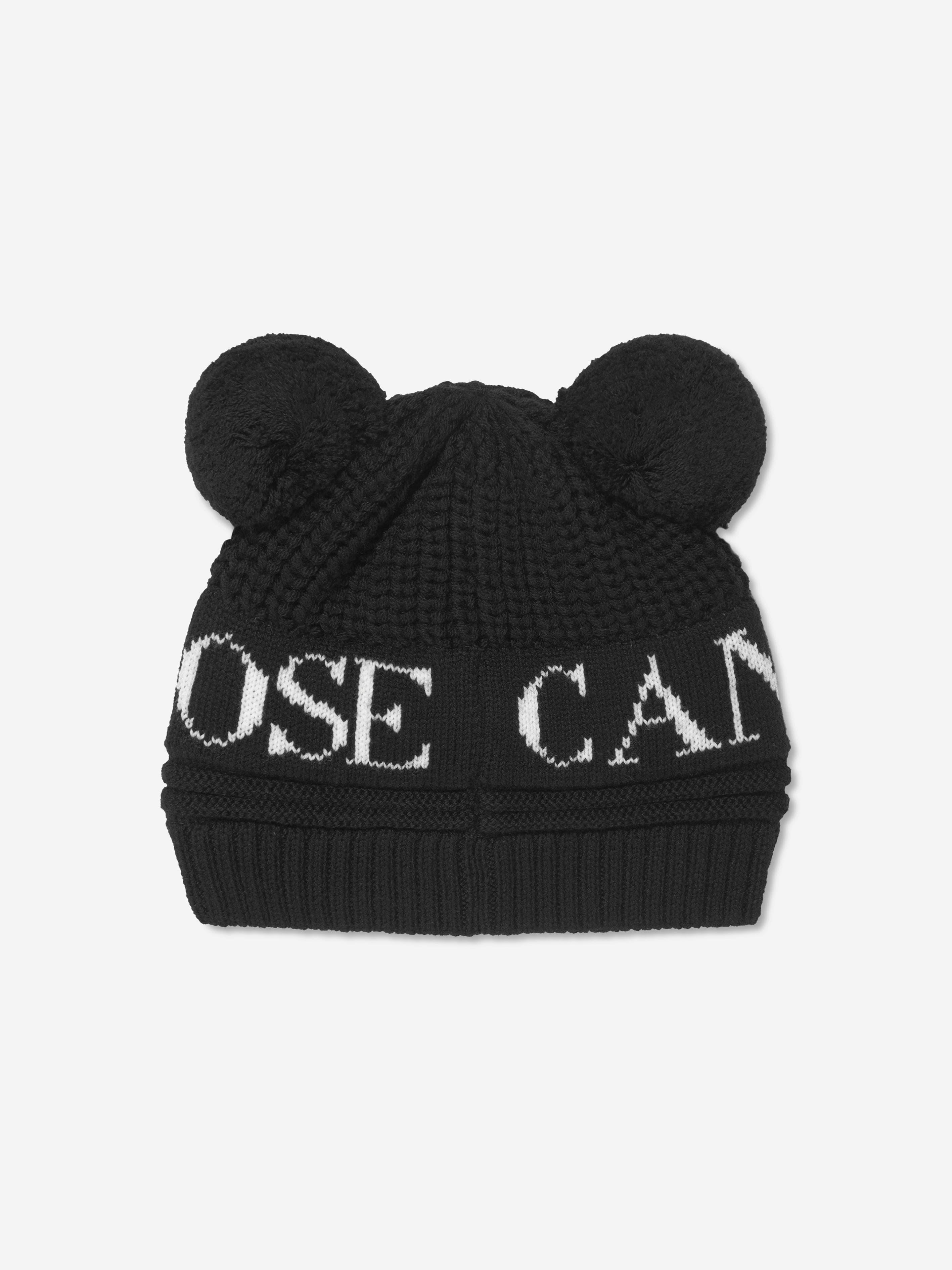 Baby Double Pom Hat in Black