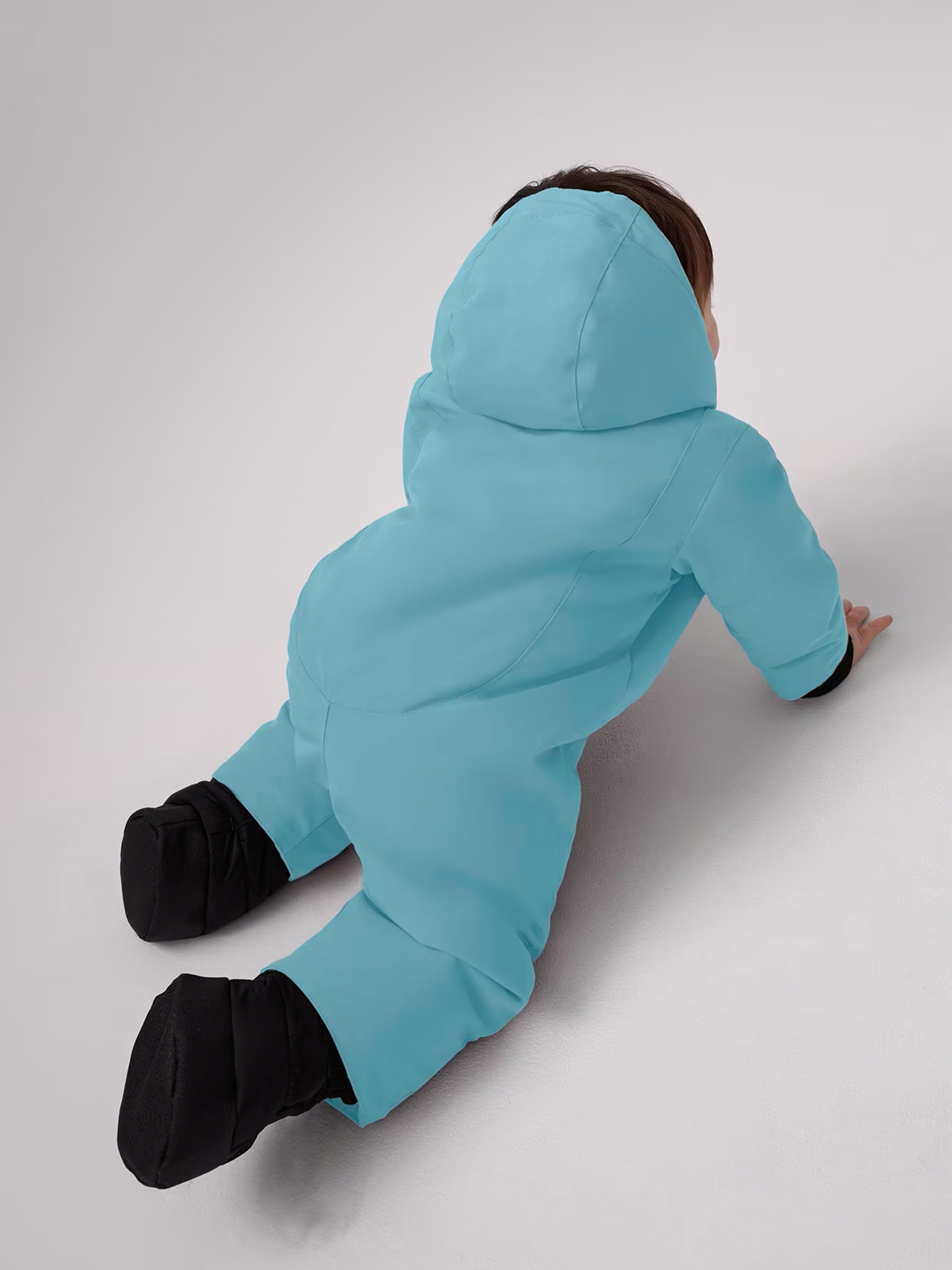 Baby Down Padded Lamb Snowsuit in Blue