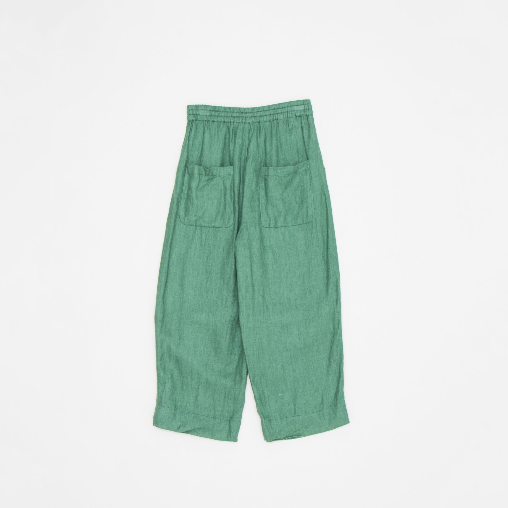 Boys & Girls Green Linen Trousers