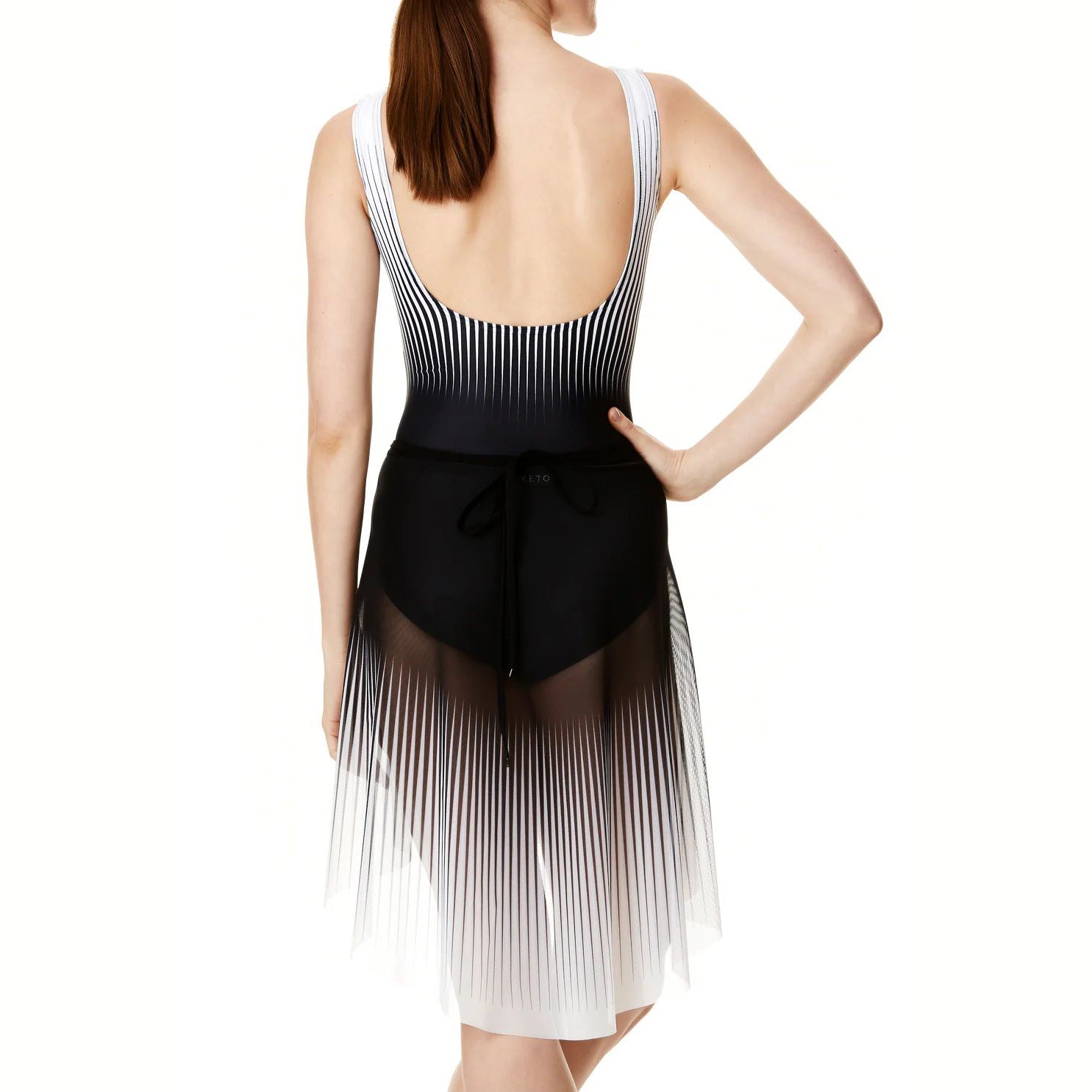 Women Black & White Ballet Skirt(CASCADE SKIRT/BLACK TO WHITE)