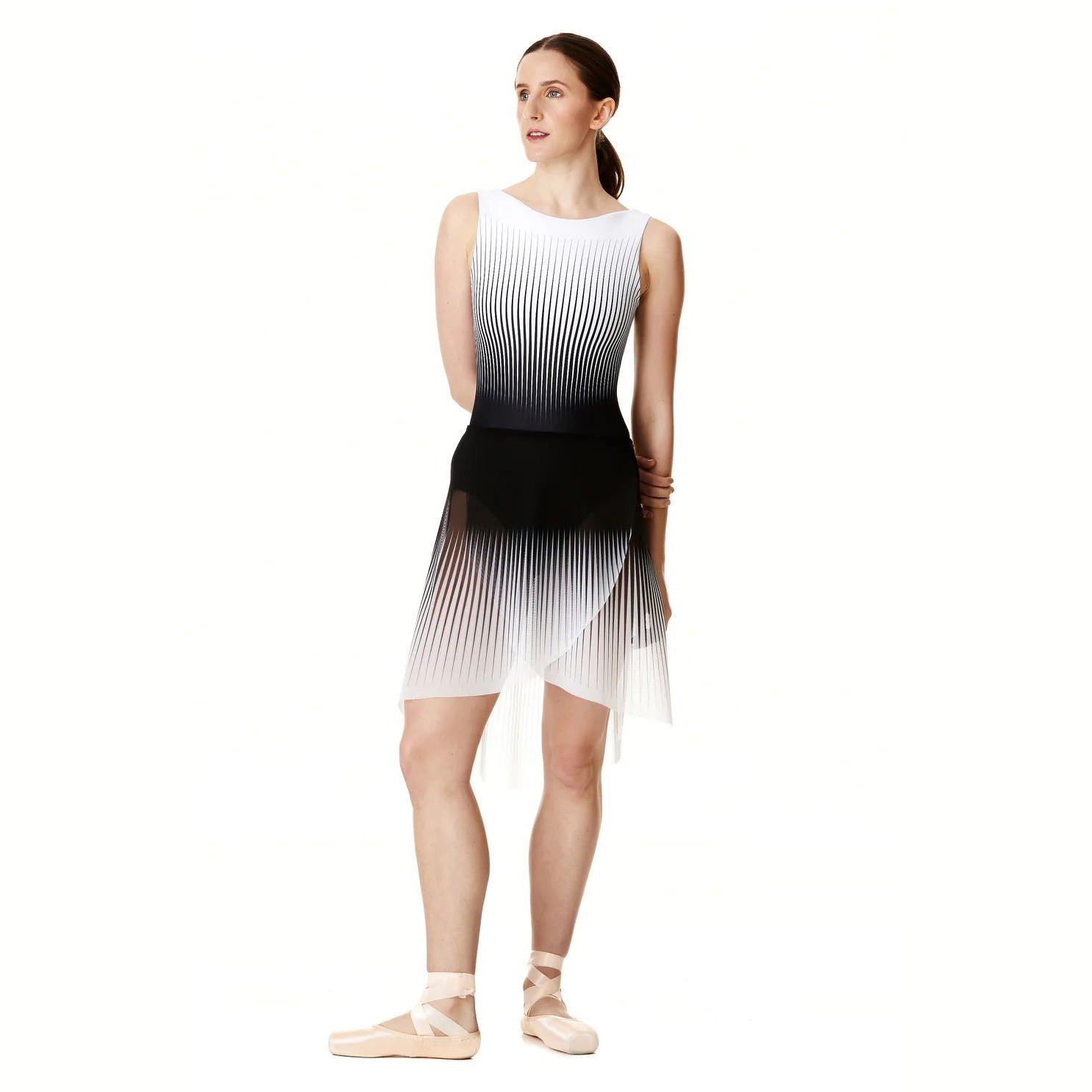 Women Black & White Ballet Skirt(CASCADE SKIRT/BLACK TO WHITE)