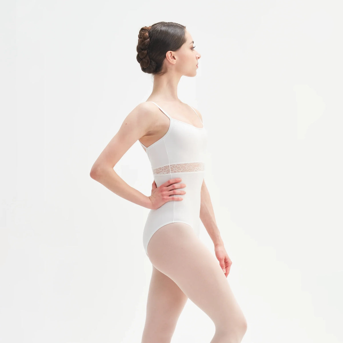 Girls White "BRIGID" Ballet Onesies(KC17038-C82/L01+L03+PD01+L01 - SILK)