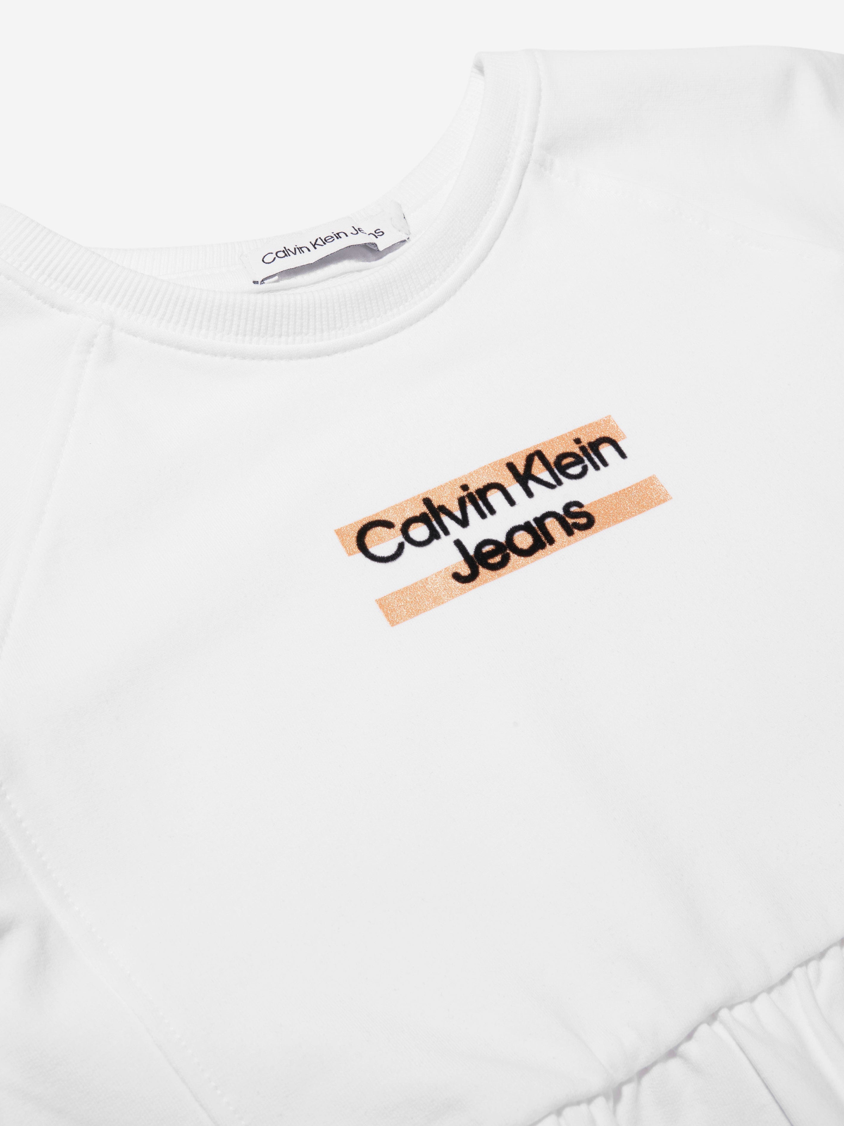 Calvin Klein Girls Hero Logo T-Shirt in White