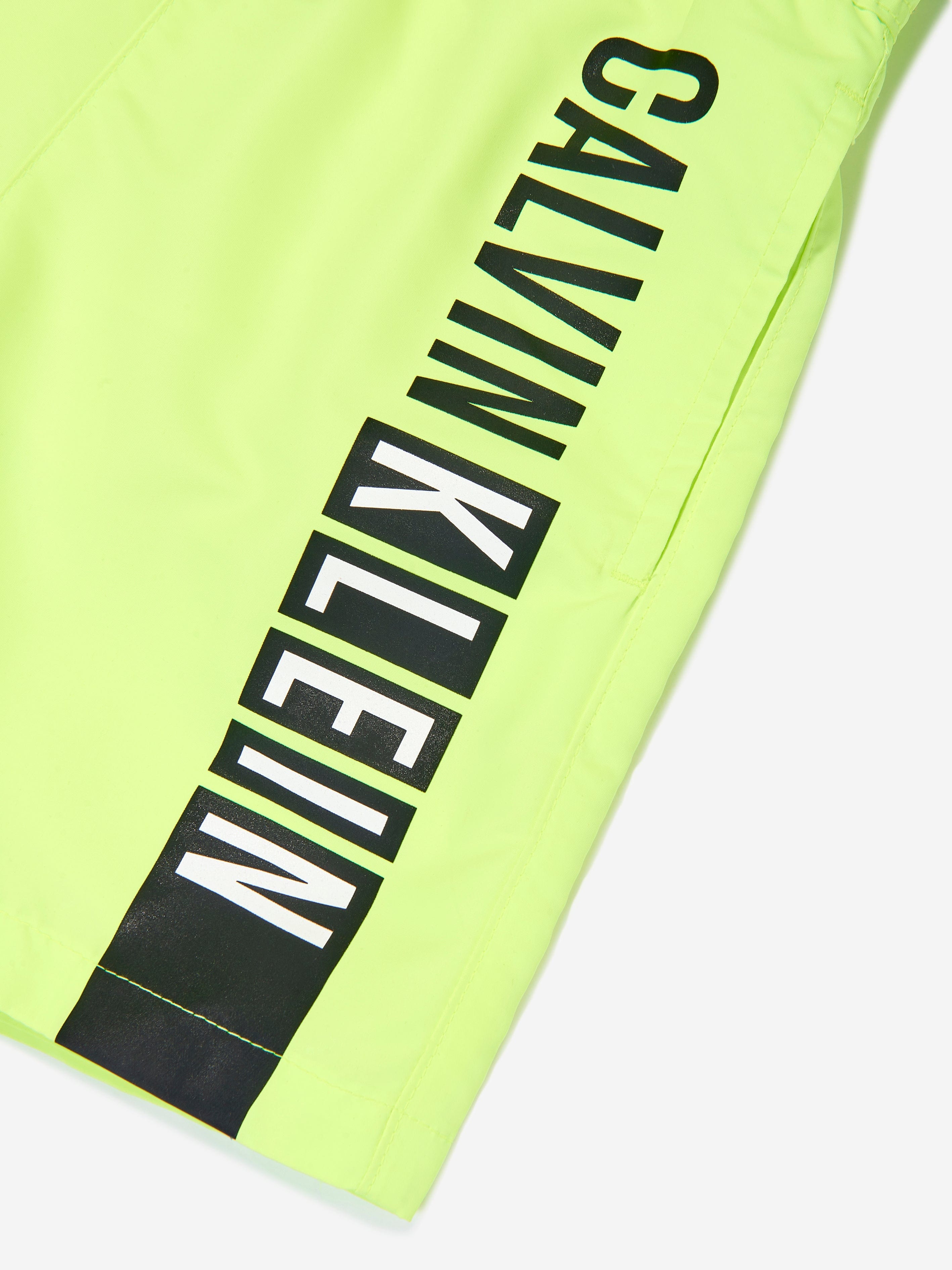 Calvin Klein Boys Drawstring Logo Swim Shorts in Green