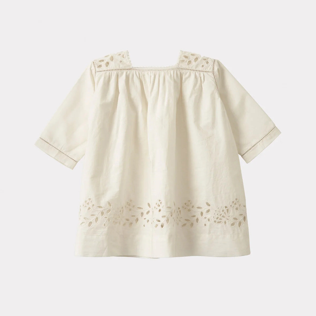 Baby Girls White Embroidered Cotton Dress