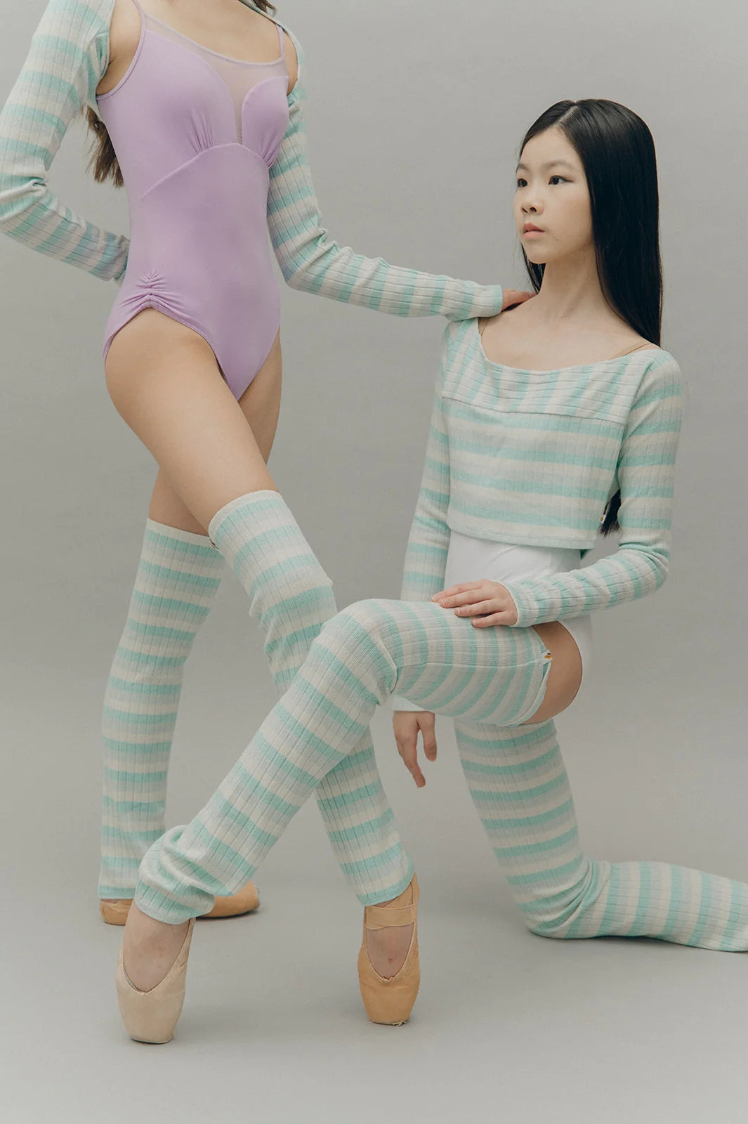 Boys & Girls Blue Stripes Ballet Warm Up Socks